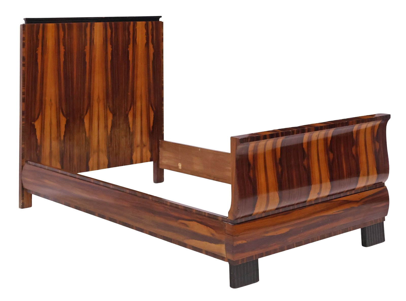 ITALIAN G.B. SCORZA ART DECO PERIOD EXOTIC VENEER BED (1 of 4)