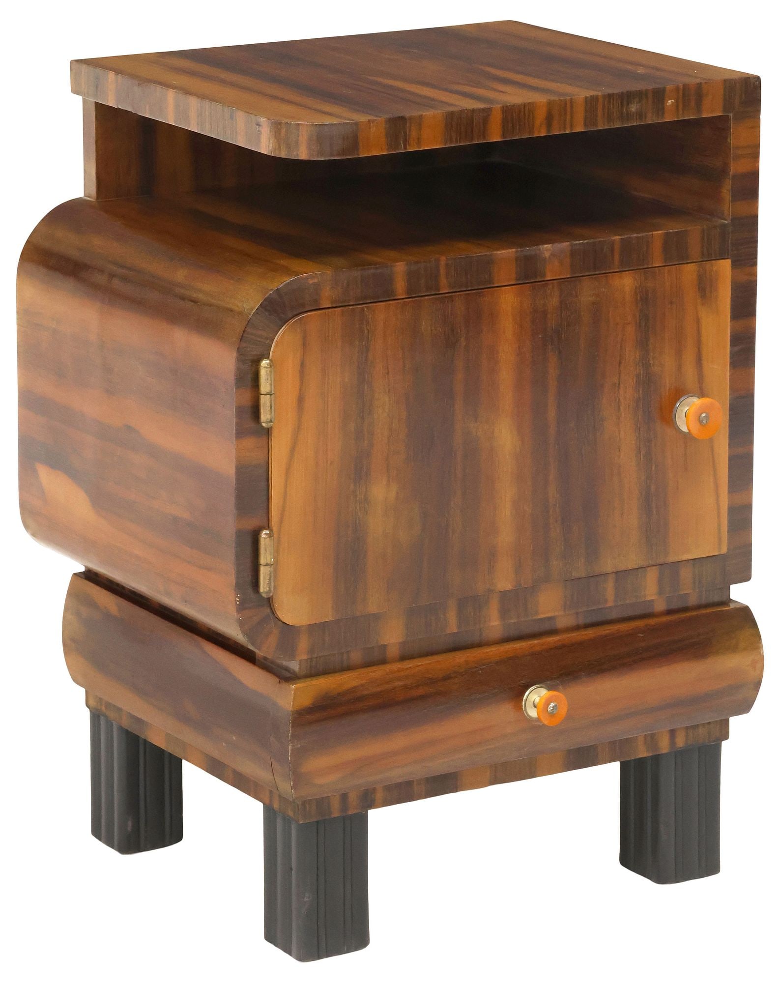 ITALIAN G.B. SCORZA ART DECO PERIOD WALNUT BEDSIDE TABLE / NIGHTSTAND (1 of 8)