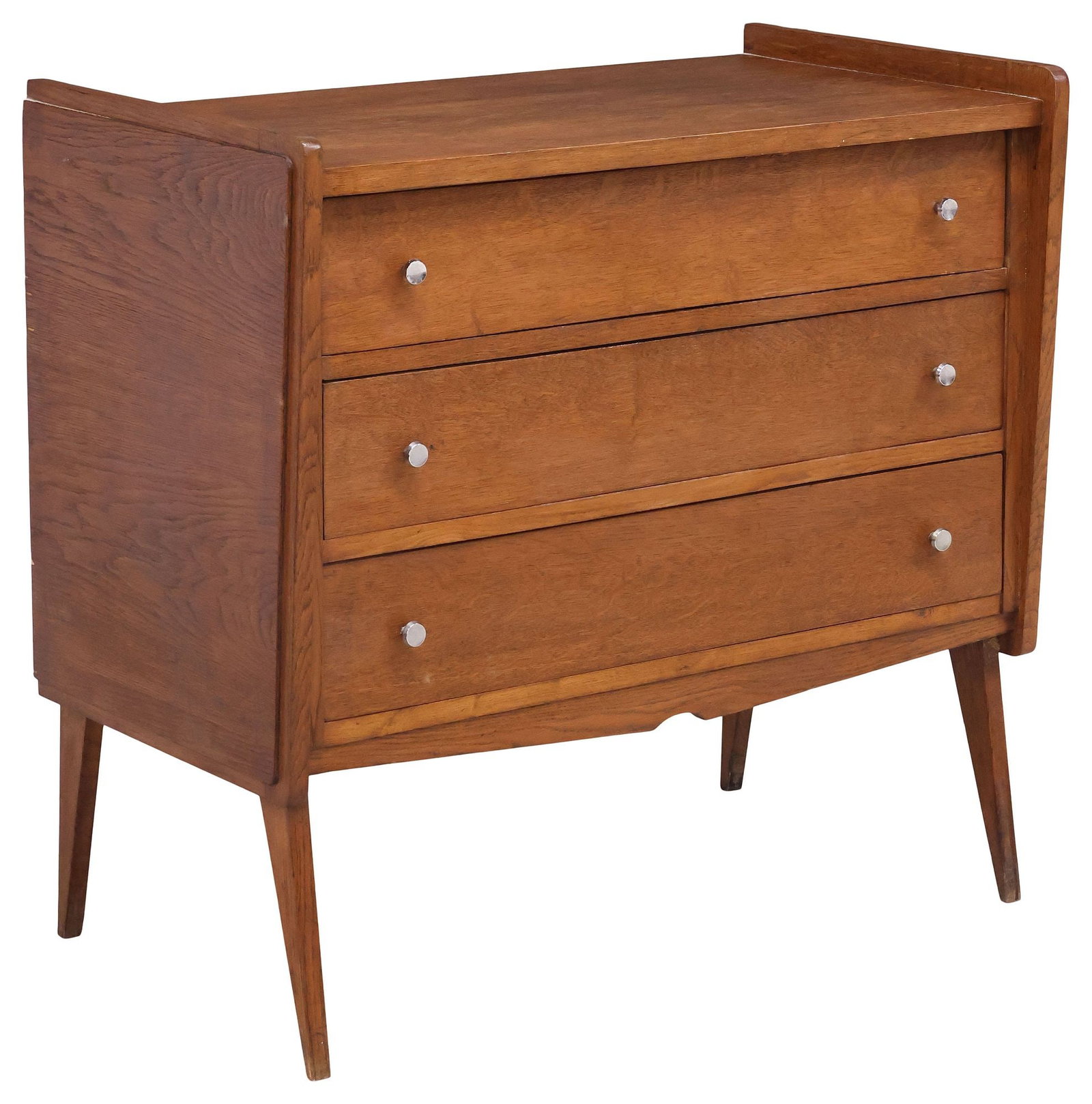 FRENCH MID-CENTURY MODERN OAK 3-DRAWER COMMODE (1 of 5)
