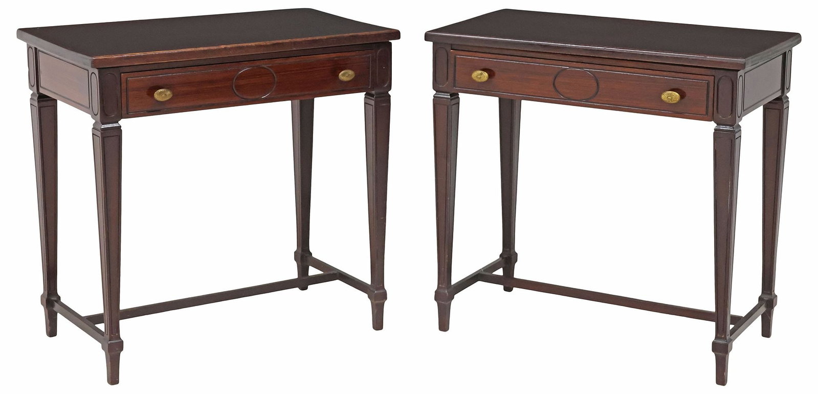 (2) ITALIAN MAHOGANY 1-DRAWER NIGHTSTANDS / END TABLES (1 of 5)