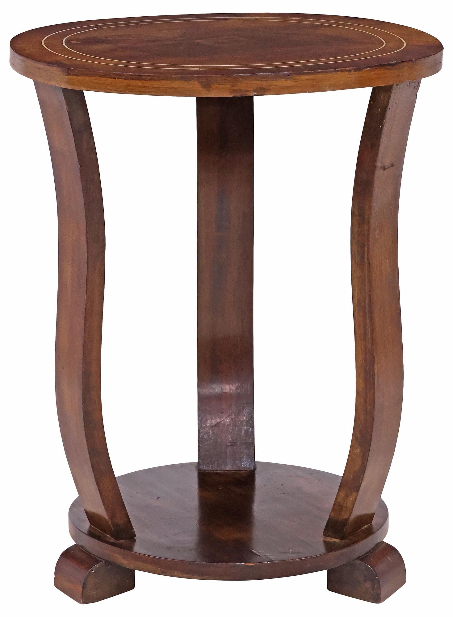 FRENCH ART DECO PERIOD MATCHED-VENEER PEDESTAL SIDE TABLE (1 of 3)
