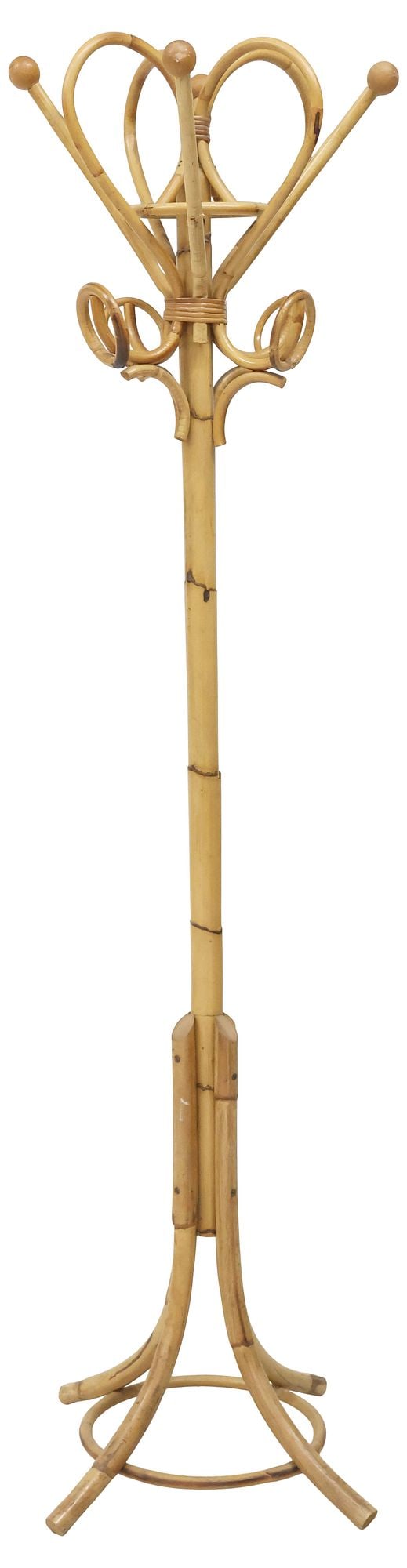 MANNER OF FRANCO ALBINI MID-CENTURY BAMBOO & RATTAN HALL STAND (1 of 4)