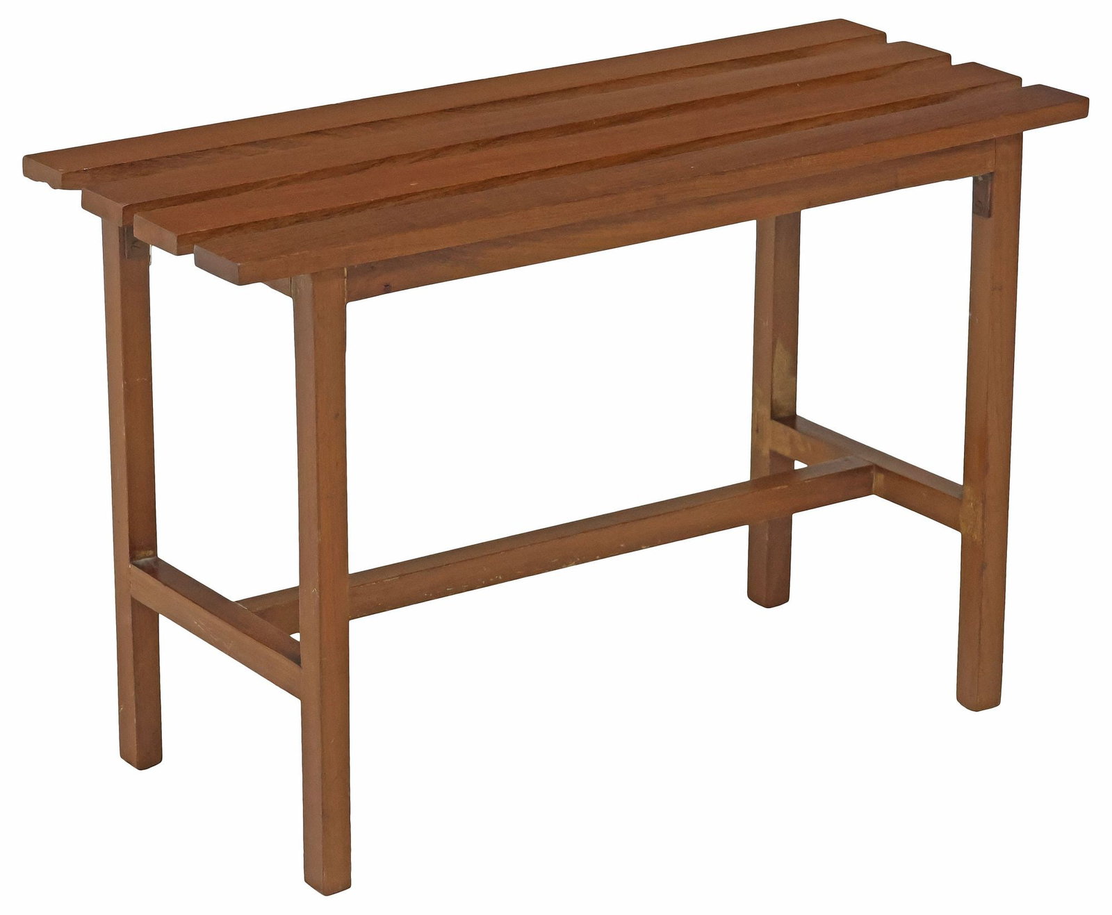 ITALIAN MID-CENTURY MODERN SLATTED TEAK BENCH / STOOL (1 of 4)