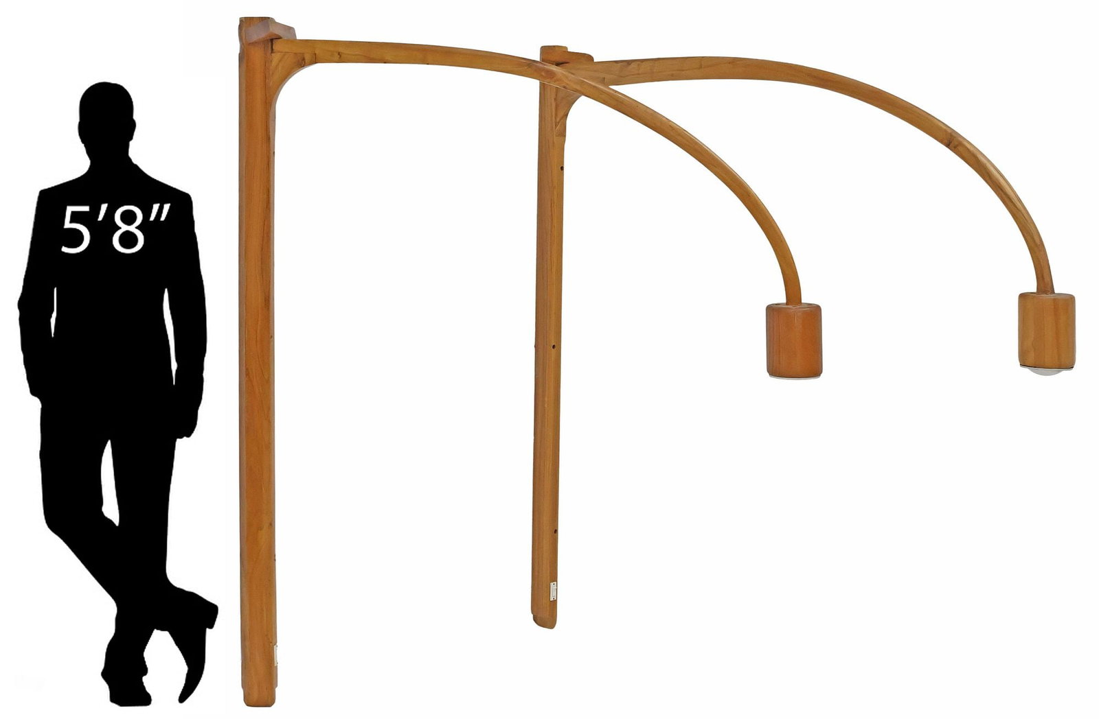 (2) LARGE ITALIAN MID-CENTURY MODERN WALL-MOUNTED 1-LT LAMPS, 73"H (1 of 6)