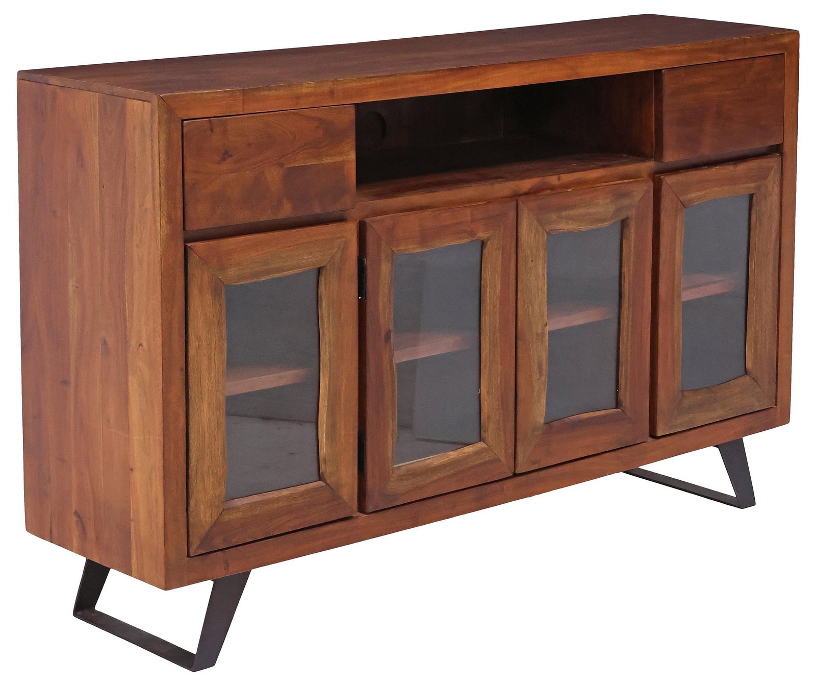 ARTESANOS (ATTRIB.) CONTEMPORARY ACACIA WOOD MEDIA CABINET / CREDENZA (1 of 7)