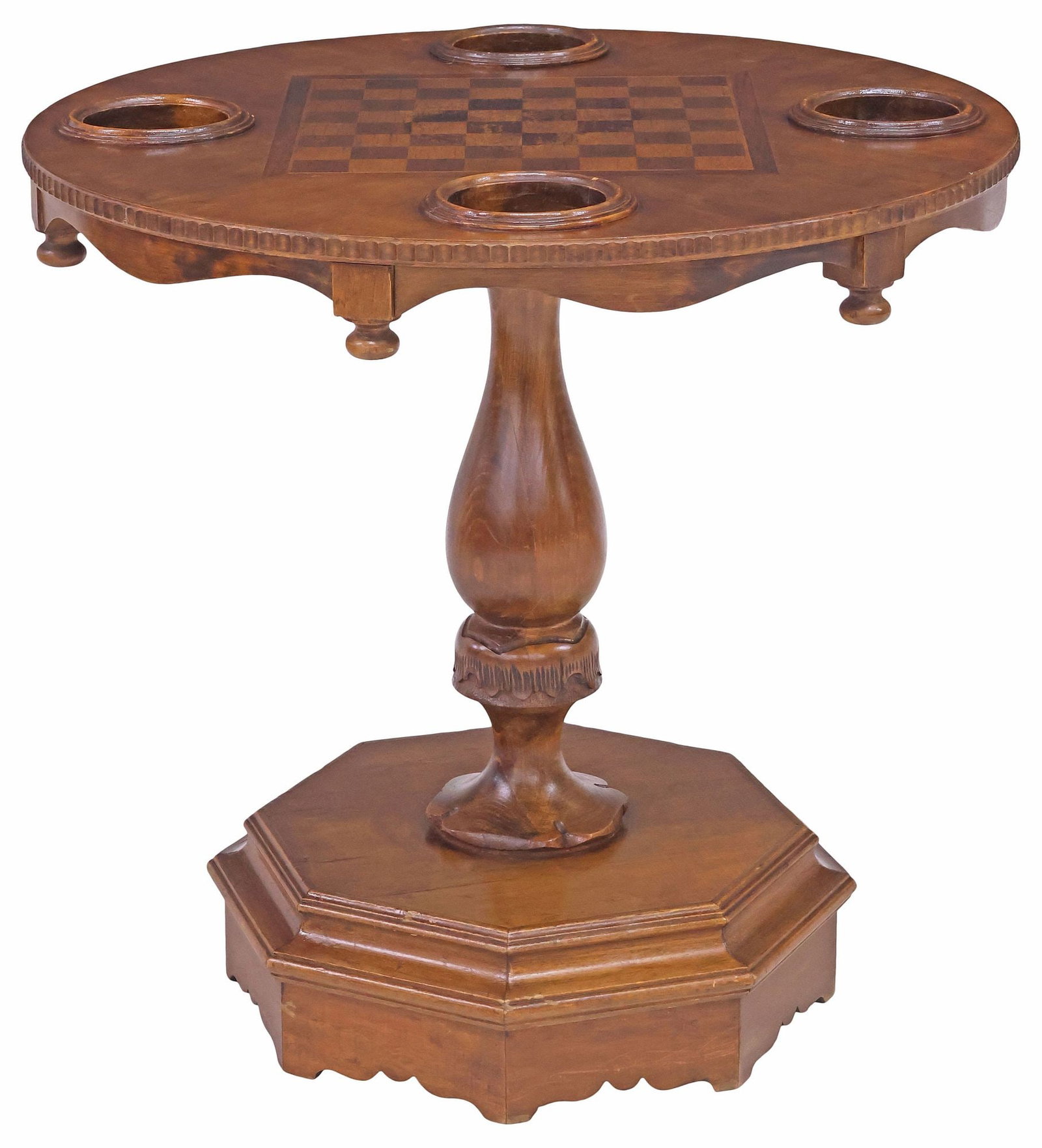 ITALIAN BERNARDI AMEDEO (ATTRIB.) INLAID WALNUT GAMES TABLE (1 of 3)