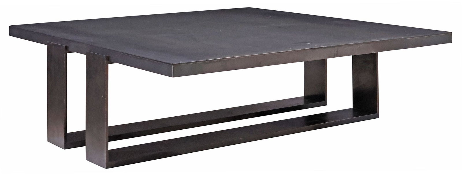 LARGE CONTEMPORARY INDUSTRIAL STEEL SQUARE-TOP COFFEE TABLE, 60" X 60" (1 of 4)