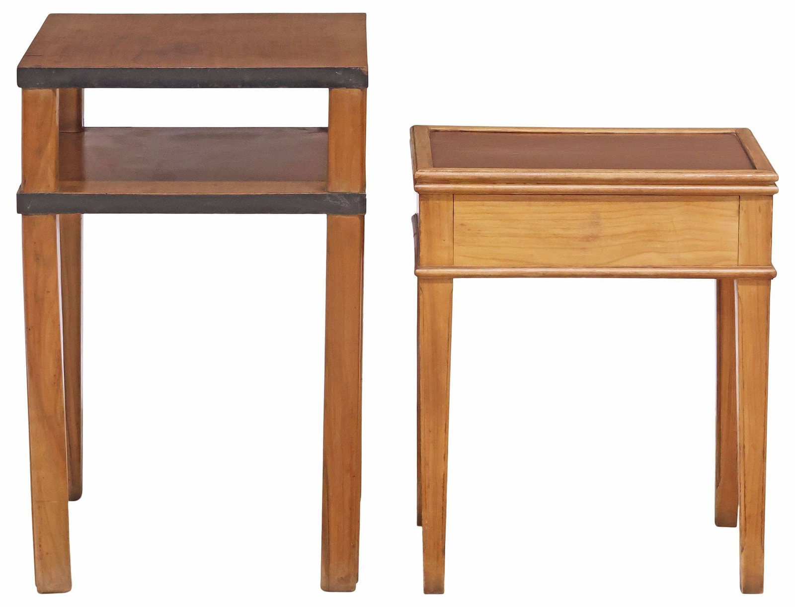 (2) ITALIAN RECTANGULAR WALNUT SIDE TABLES - 2