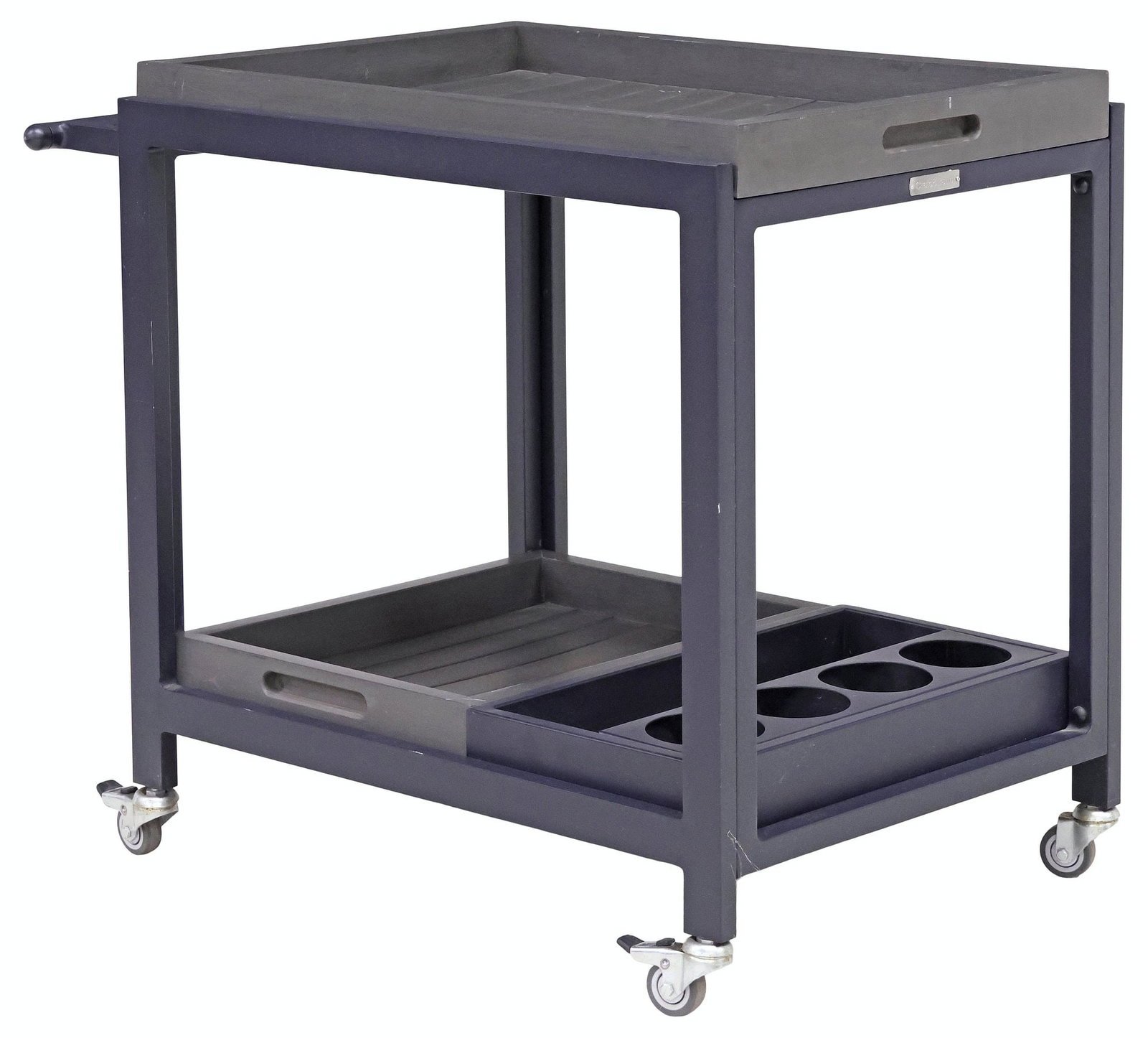 CRATE & BARREL 'ALFRESCO' TWO-TIER OUTDOOR BAR CART / SERVICE TROLLEY (1 of 6)