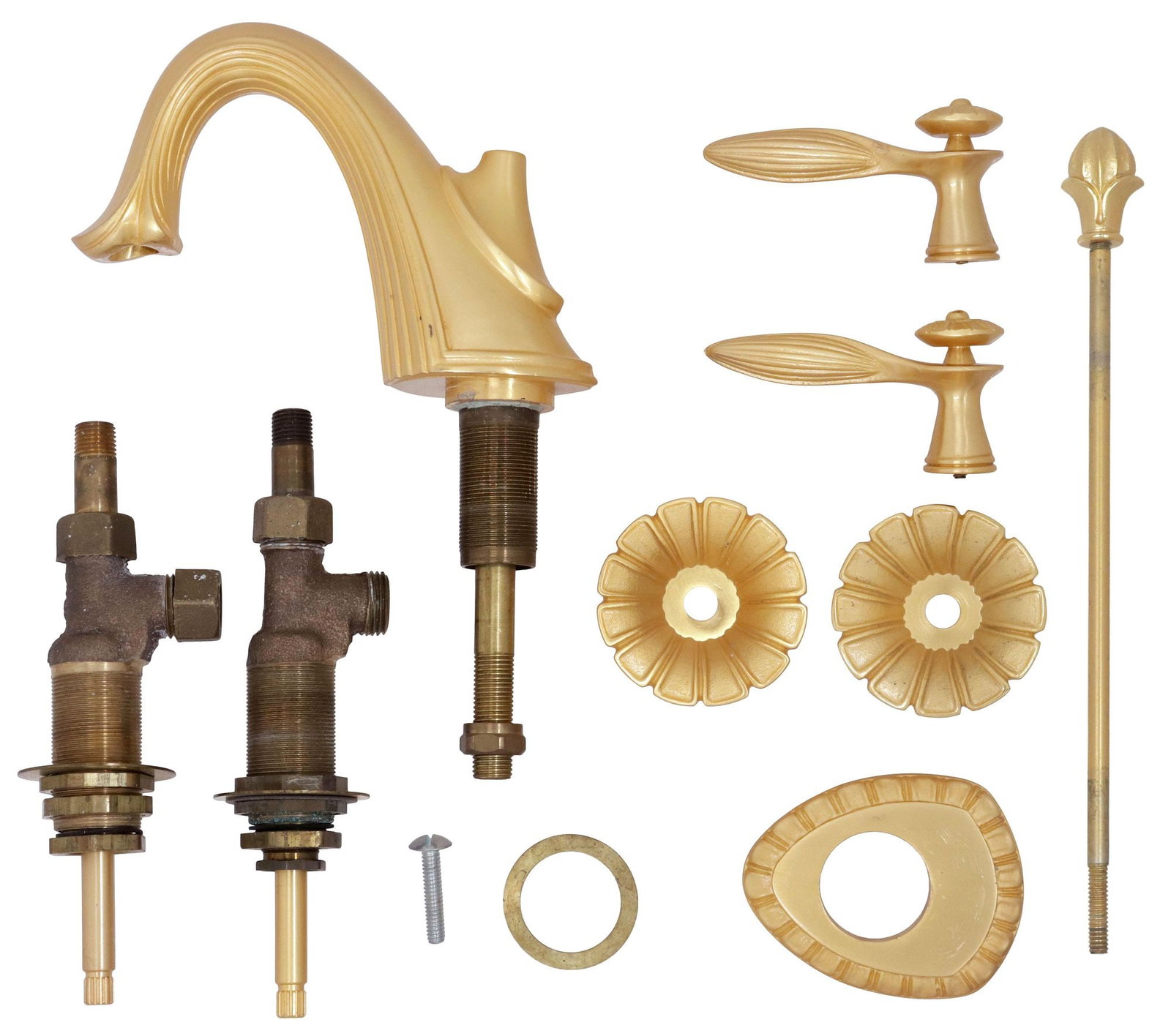 (LOT) DESIGNER SHERLE WAGNER MODERN 'RIVIERA' BATHROOM LEVER FAUCET SET (1 of 2)