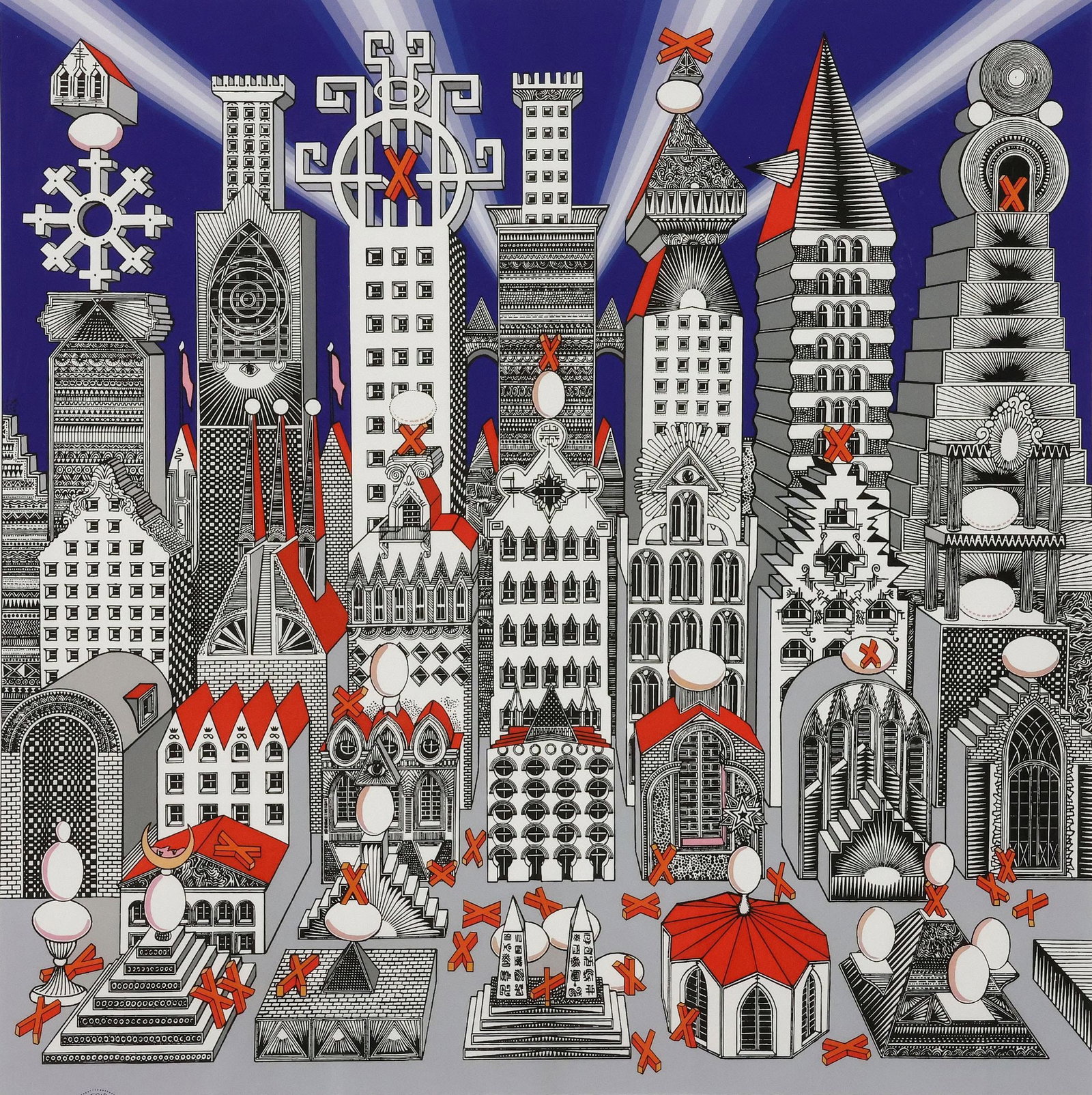 PEDRO FRIEDEBERG (D.2026) SERIGRAPH PRINT, 'CIUDAD DE UN MILLON CON 25 HUEVOS DUROS'' (1 of 5)