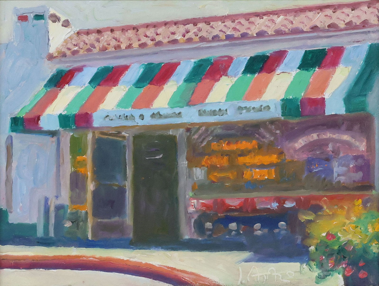 JOHN ASARO (CALIFORNIA, B.1937) OIL PAINTING, 'FILIPPI'S PIZZA GROTTO' (1 of 4)
