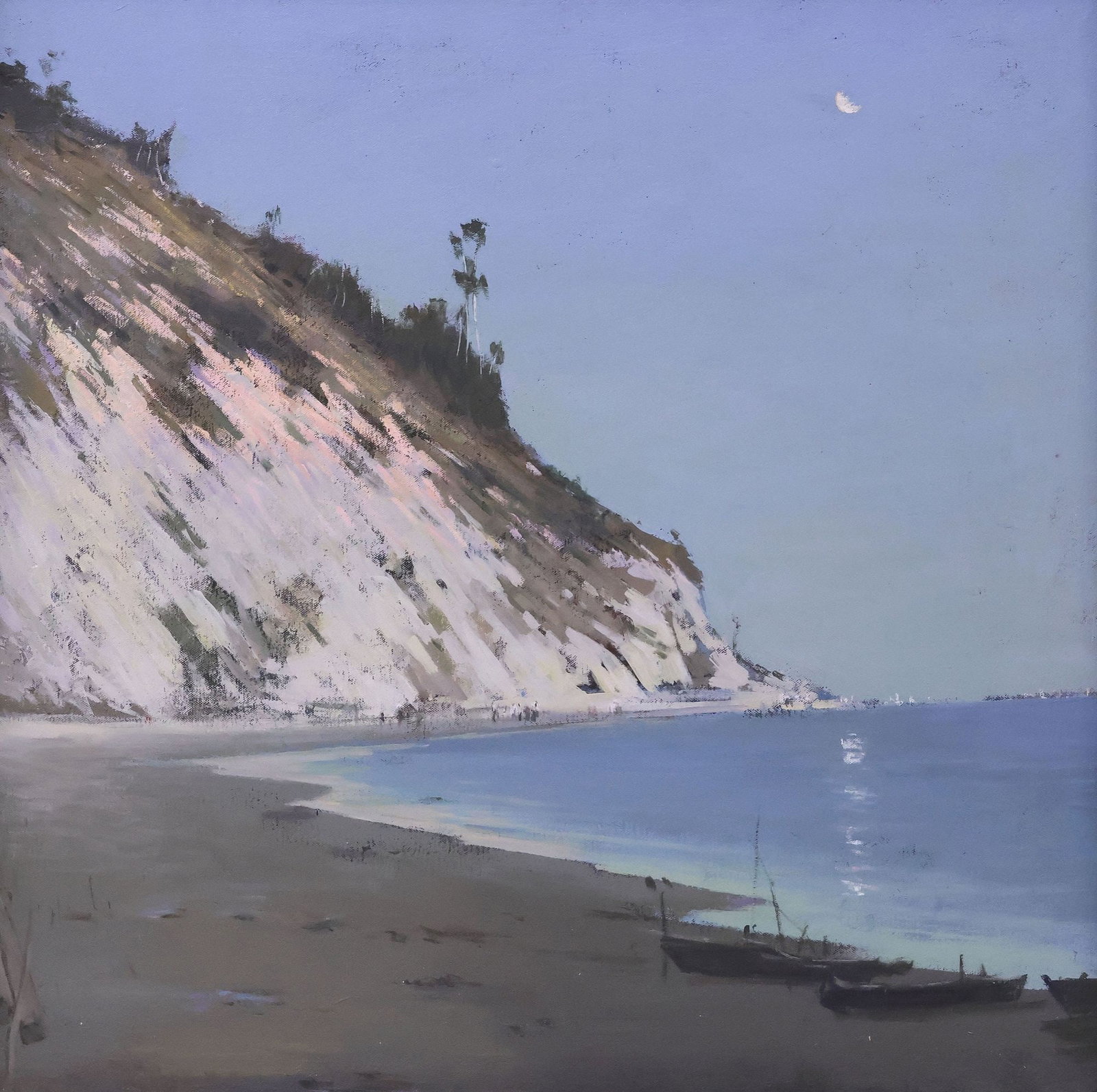 ZHI GANG WANGS (20TH C.) COASTAL CALIFORNIA LANDSCAPE PAINTING (1 of 4)