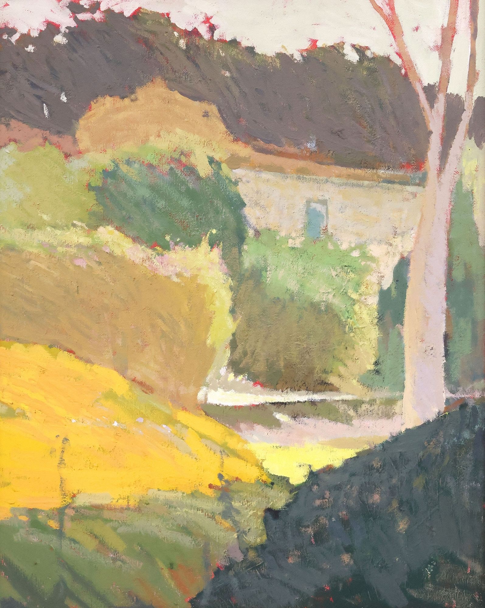 ZHI GANG WANGS (ATTRIB.) ABSTRACT OIL PAINTING, PASTEL LANDSCAPE (1 of 3)
