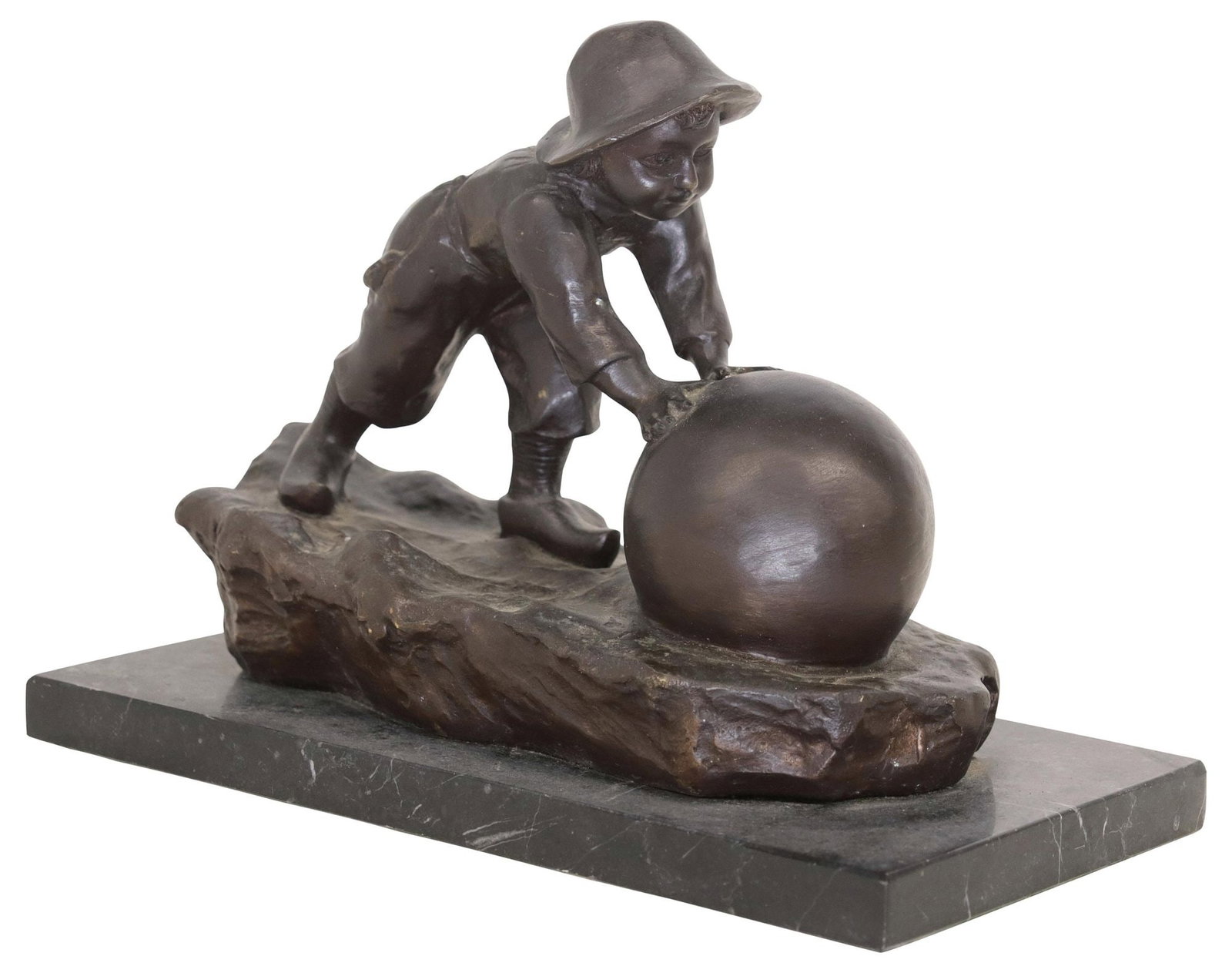 AFTER ARISTIDE DE RANIERI (1865-1954) BRONZE SCULPTURE, BOY WITH BALL (1 of 6)