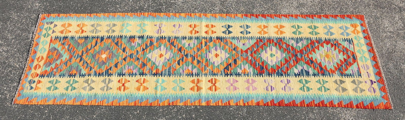 ESTATE FLATWOVEN KILIM RUNNER, 10'2" X 2'10.5" (1 of 3)