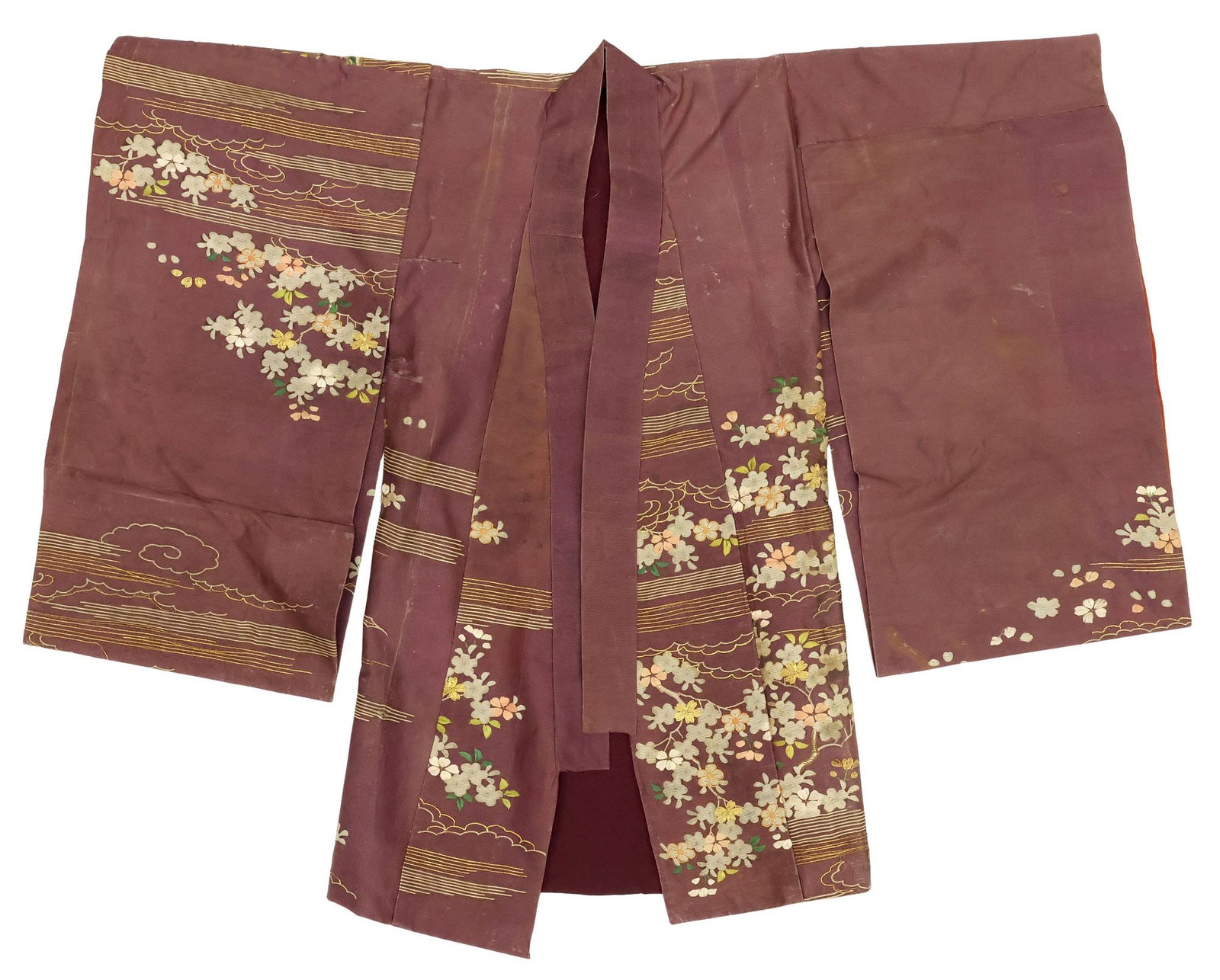 JAPANESE LADIES EMBROIDERED & GOLDWORKED SILK HAORI JACKET (1 of 7)