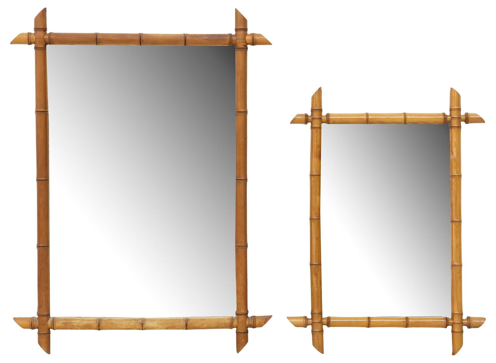 (2) FRENCH TURNED FAUX BAMBOO WALL MIRRORS (1 of 3)