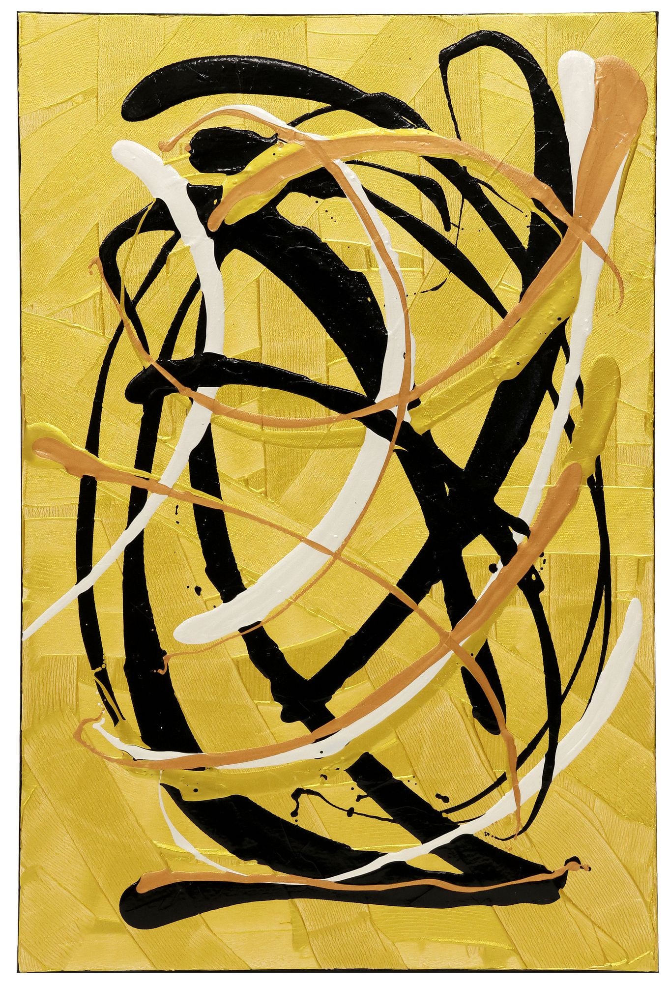 PETRONELLA GREER (B.1945) PAINTING, 'ENTANGLED MOTION,' 36" X 24": Gallery-wrapped acrylic on canvas painting, "Entangled Motion," signed verso Petronella Greer (Texas, b.1945), titled on back stretcher, accompanied by certificate of authenticity issued by