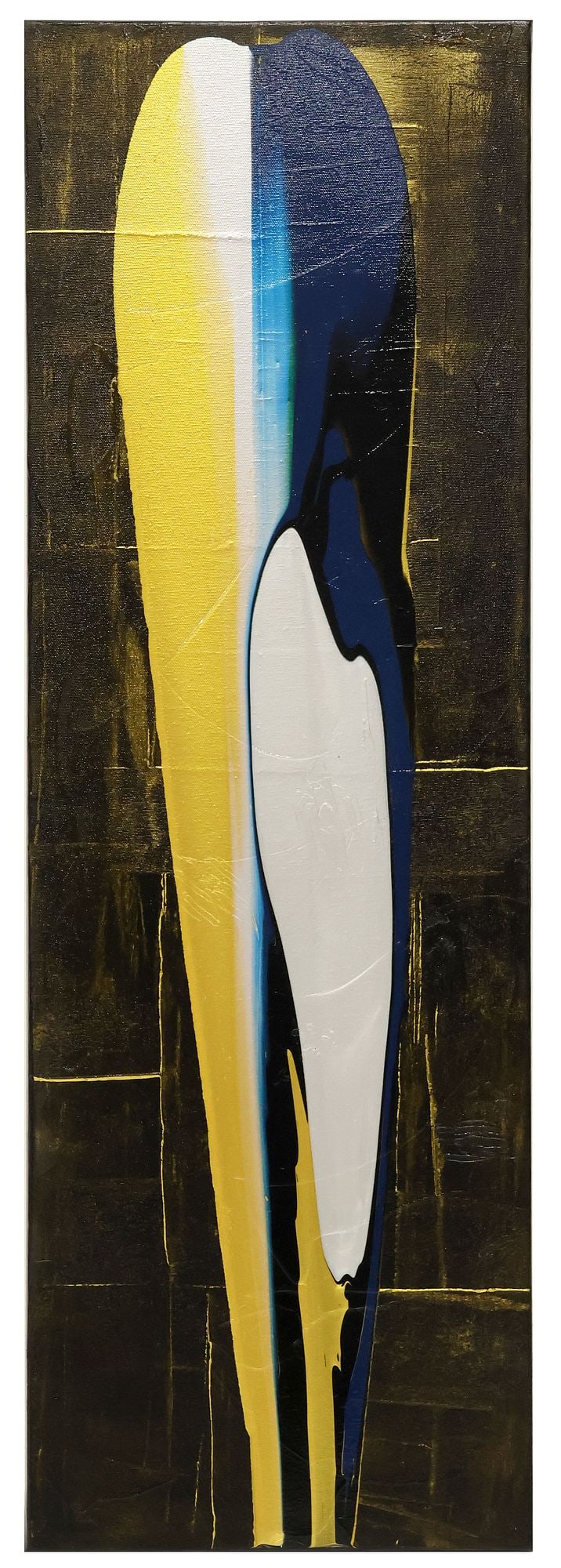 PETRONELLA GREER (B. 1945) PAINTING, 'SILENT PASSAGE,' 36" X 12": Gallery-wrapped acrylic on canvas painting, "Silent Passage" signed verso Petronella Greer (Texas, b.1945), titled on back stretcher, accompanied by certificate of authenticity issued by the artist,