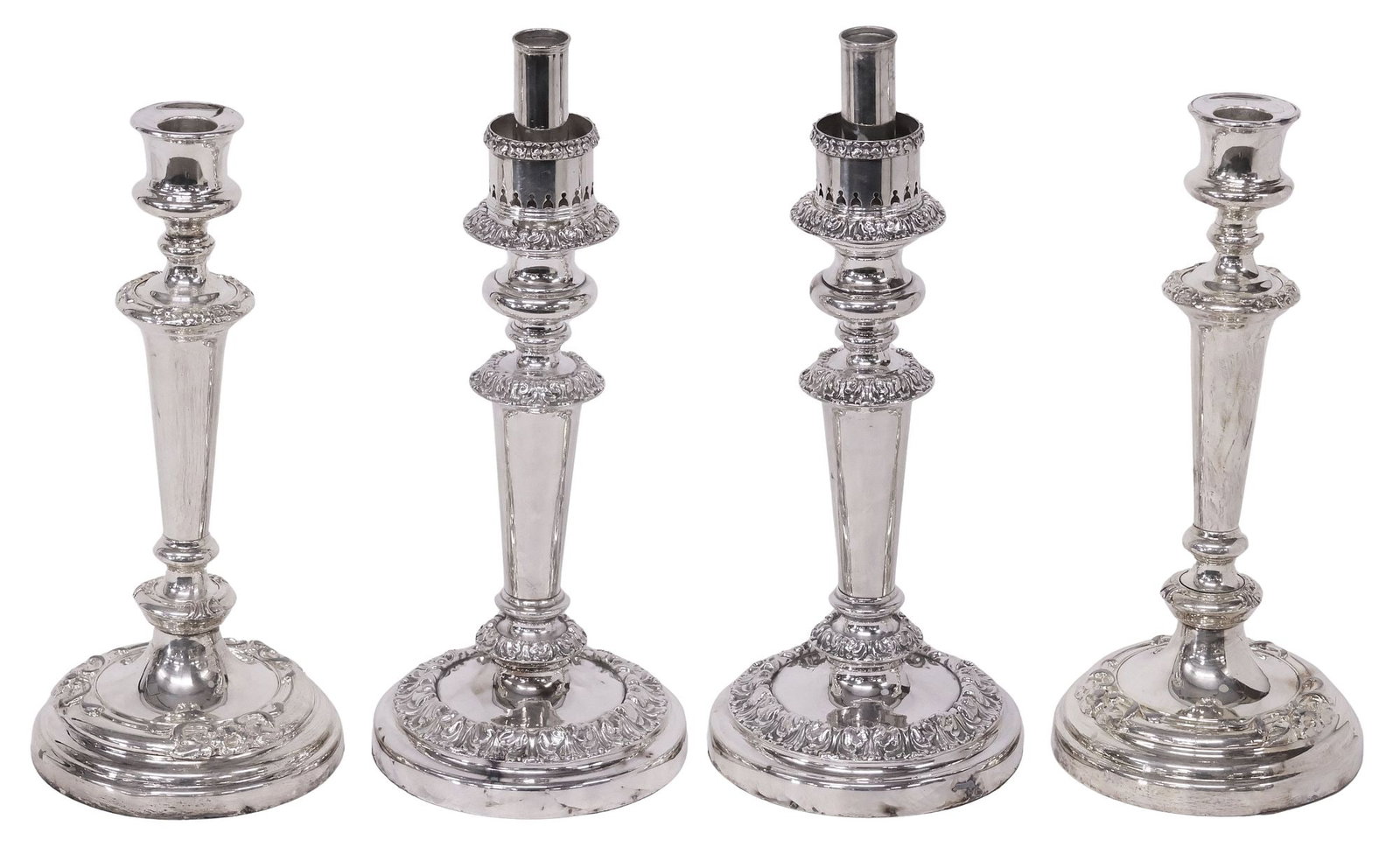 (4) SILVERPLATE TURNED-FORM CANDLESTICKS (1 of 6)
