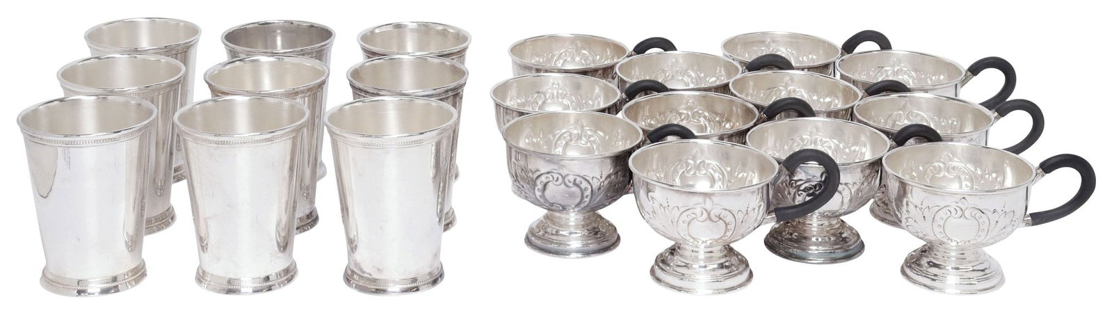 (21) AMERICAN SILVERPLATE PUNCH CUPS & WEBSTER WILCOX MINT JULEPS (1 of 4)