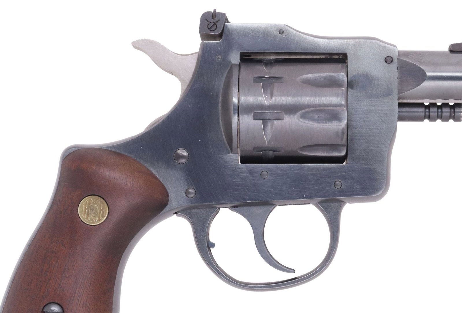 HARRINGTON & RICHARDSON M829 DA .22LR REVOLVER, EXCELLENT: Harington & Richardson Model 829 Revolver, mfg. 1984, double action, .22LR caliber, 3" barre, ramp/blade front sight, adjustable rear sight, nine round swingout cylinder with shell ejector, w
