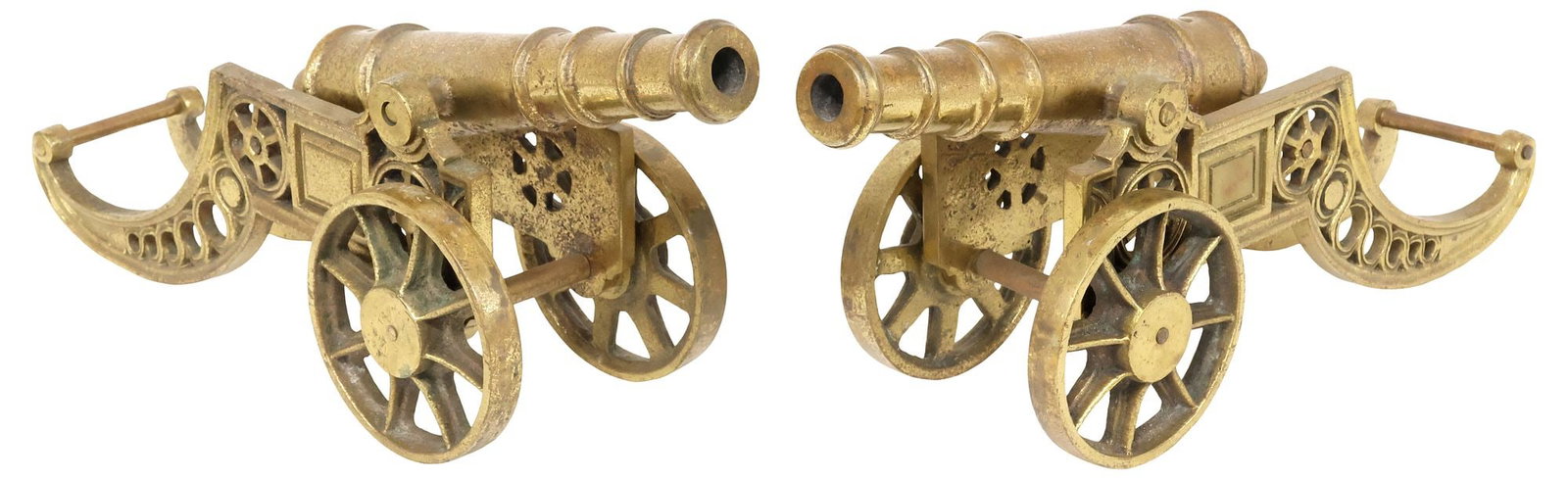 (2) ENGLISH BRASS MINIATURE MODELS OF CANNONS & CARRIAGES (1 of 5)