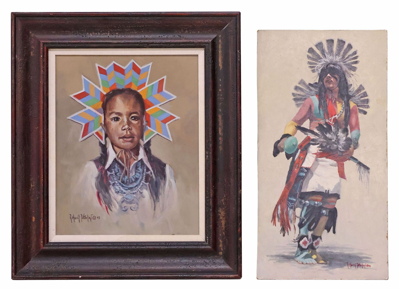 (2) RICK MORRIS PATTERSON (TEXAS, B.1958) WESTERN PAINTINGS, NATIVE AMERICANS (1 of 6)