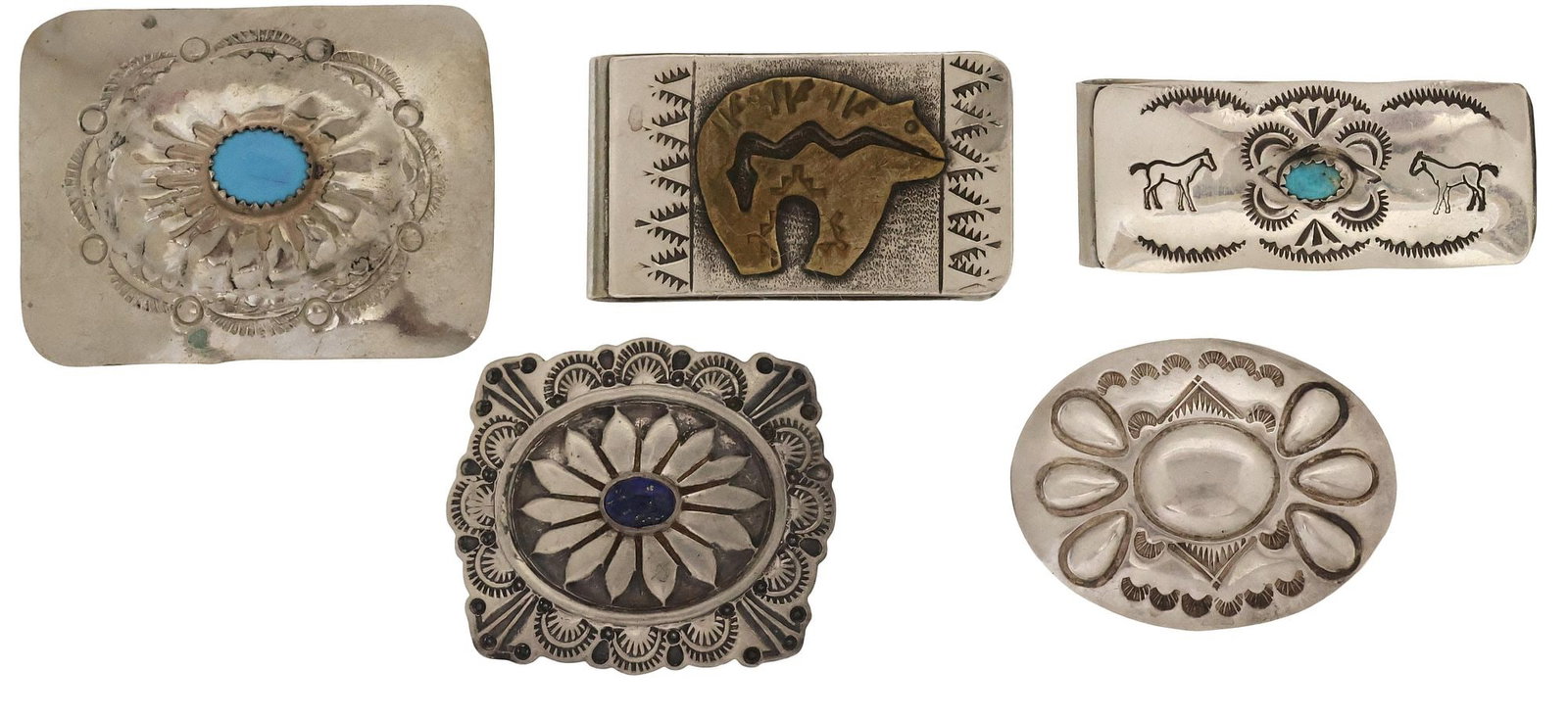 (5) NATIVE AMERICAN & SOUTHWEST STYLE SILVER ACCESSORIES, ROBERT JOHNSON & OTHERS (1 of 6)