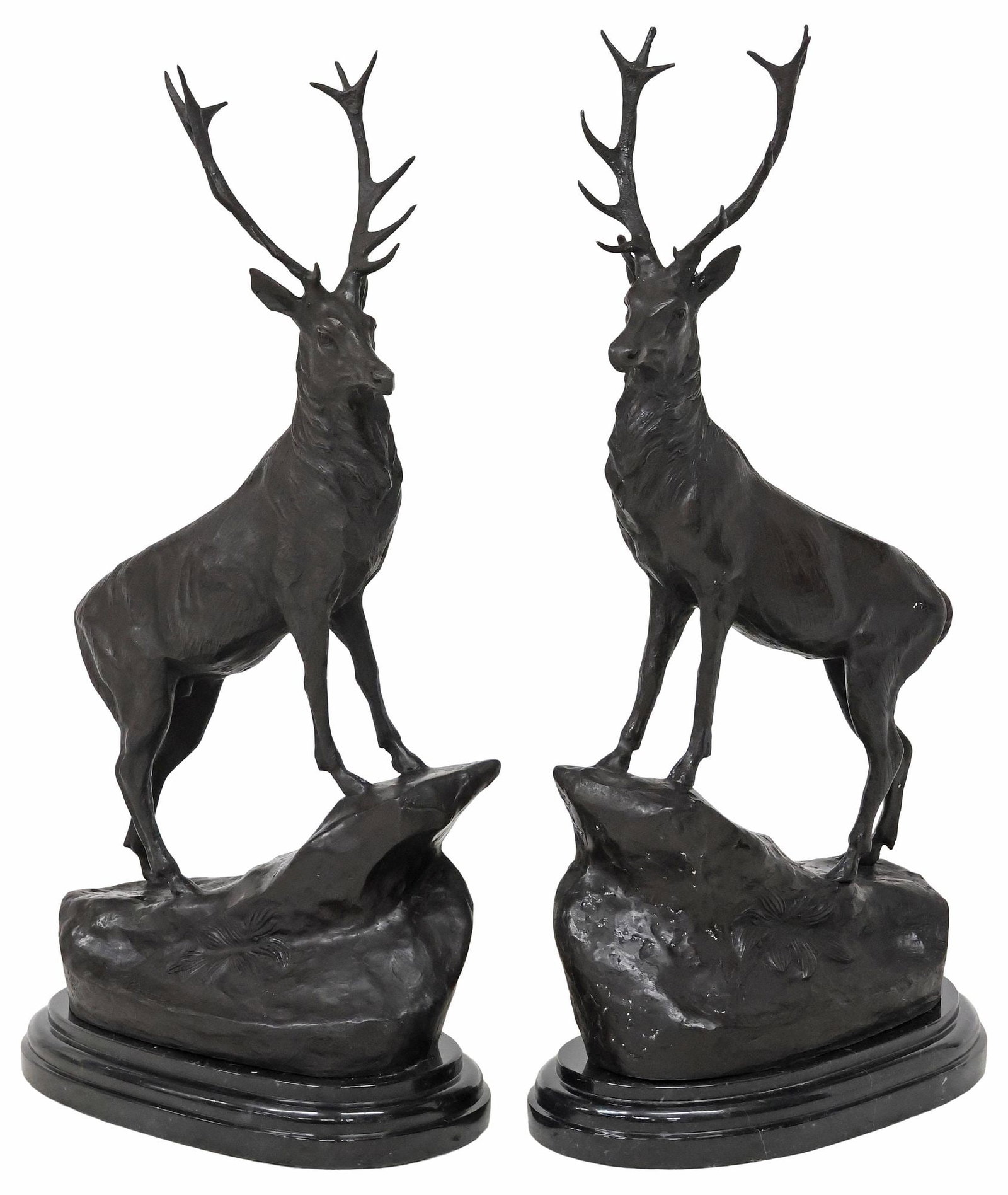 (2) AFTER JULES MOIGNIEZ PATINATED BRONZE STAGS (1 of 5)