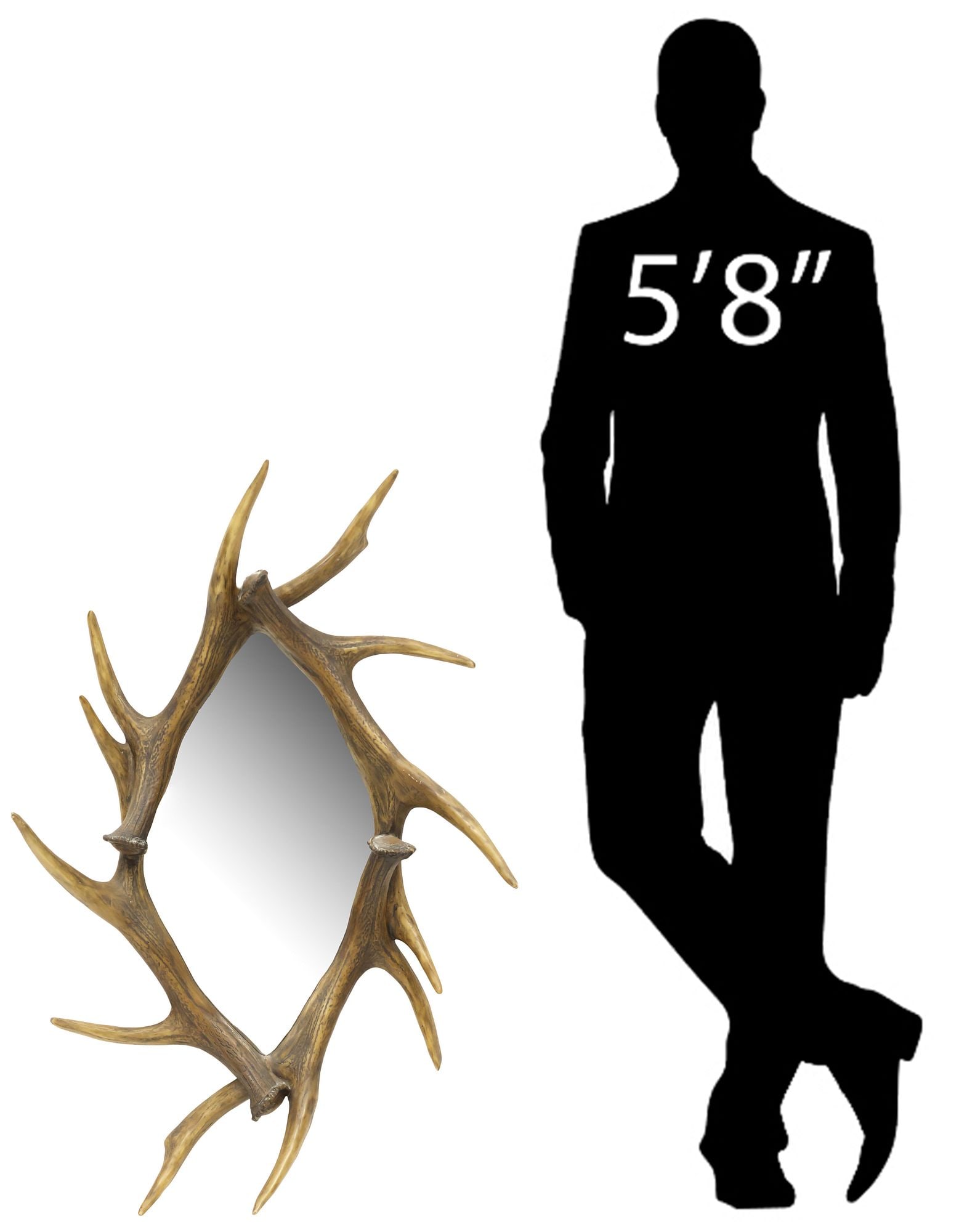 RUSTIC FAUX ANTLER WALL MIRROR, 40.5"H (1 of 4)