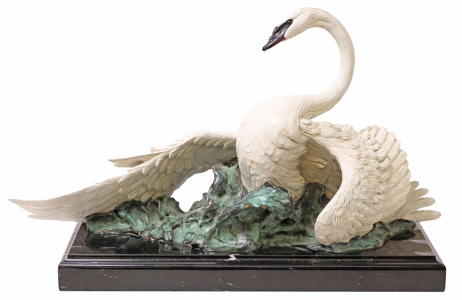 DR. ROBERT TAYLOR (TEXAS, 20TH C.) COLD-PAINTED BRONZE 'SWAN' SCULPTURE (1 of 8)