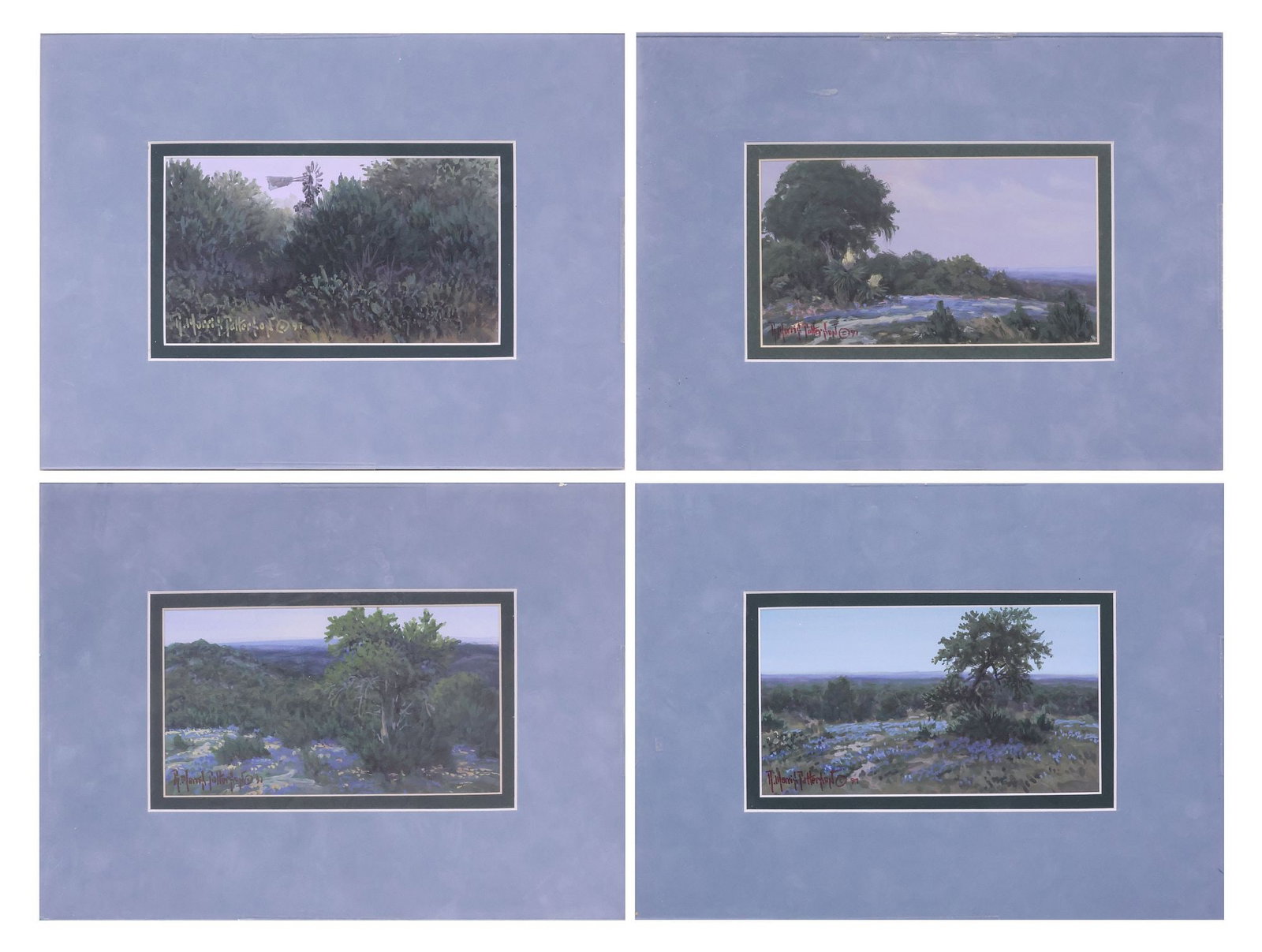 (4) RICK MORRIS PATTERSON (TX. B.1958) HILL COUNTRY LANDSCAPE PAINTINGS (1 of 10)