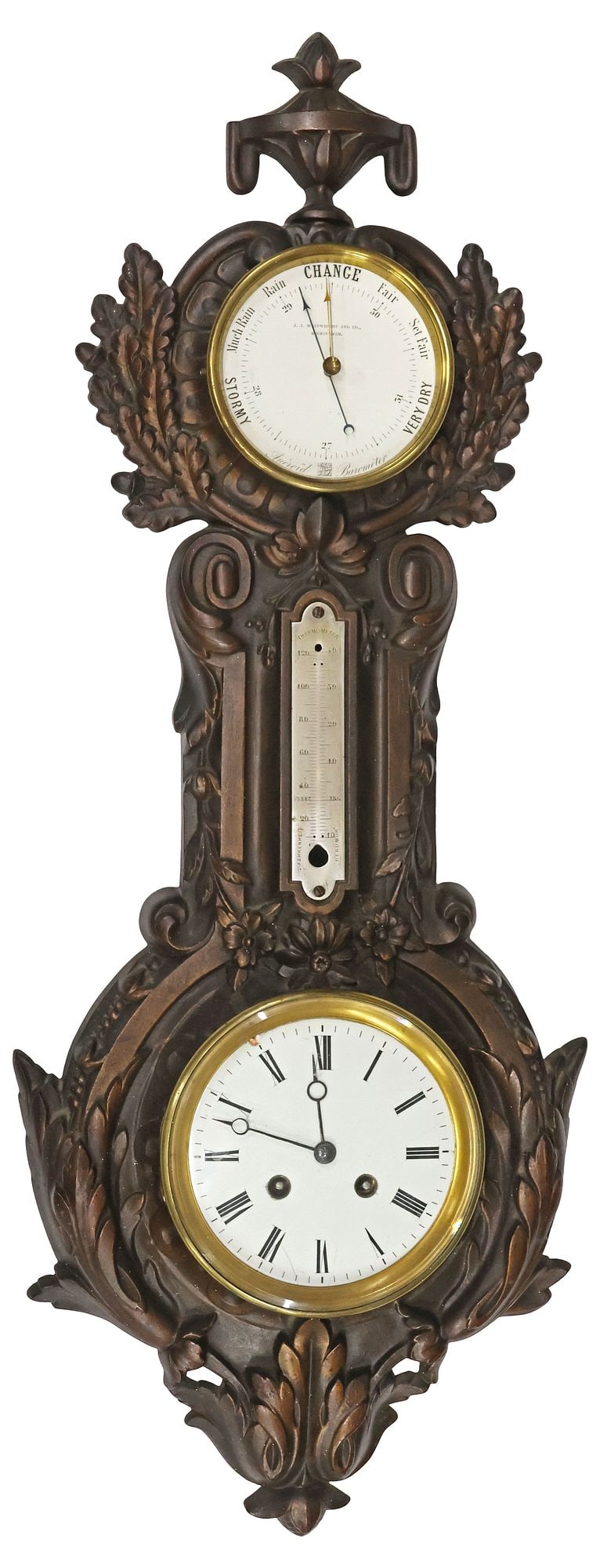 ENGLISH J.J. WAINRIGHT & COMPANY CAST IRON WALL-MOUNTED BAROMETER (1 of 6)