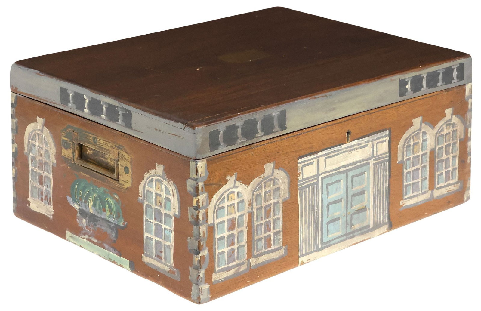 ENGLISH PAINT-DECORATED MAPPIN & WEBB CUTLERY / FLATWARE BOX (1 of 6)