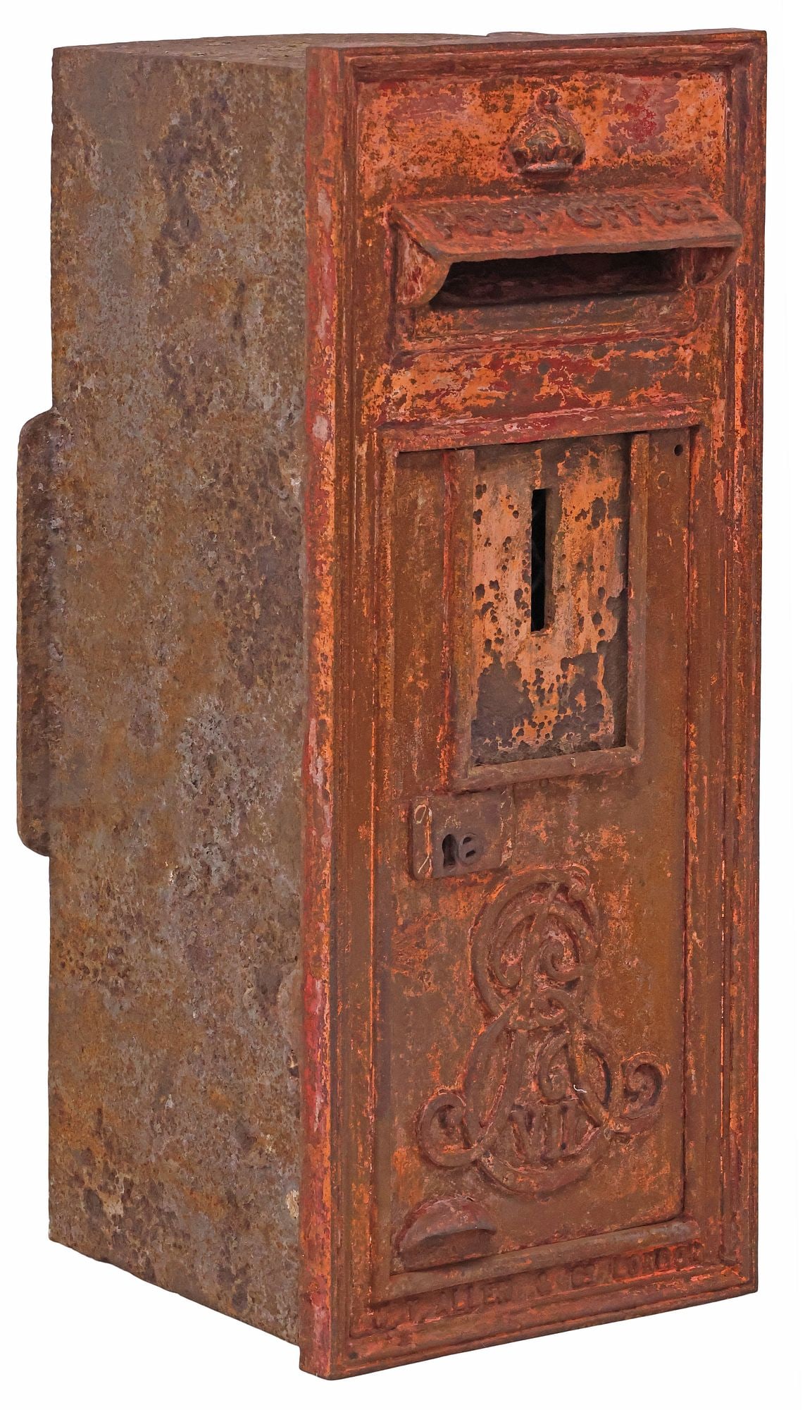 LARGE W.T. ALLEN & COMPANY PAINTED CAST IRON POSTAL BOX (1 of 5)