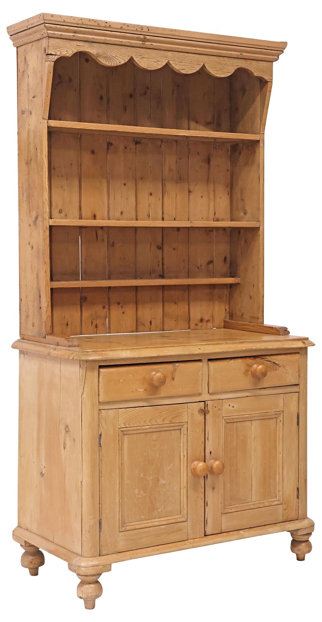 ENGLISH VICTORIAN PINE KITCHEN DRESSER & RACK (1 of 6)