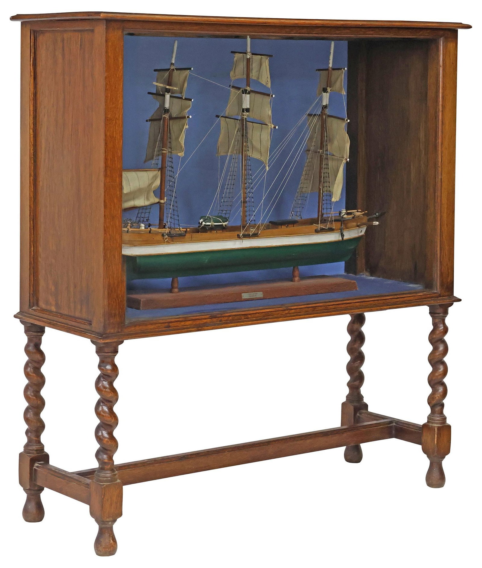 LARGE ENGLISH CASED MODEL OF A CLIPPER SHIP ON STAND, 'RAINBOW' (1 of 7)