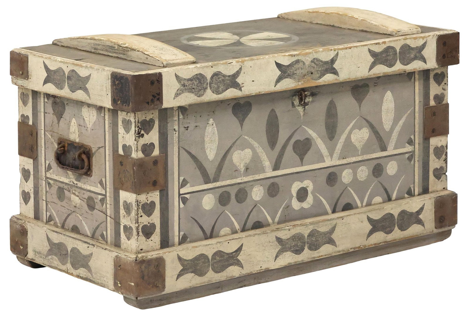 ENGLISH FOLK-ART PAINTED STORAGE CHEST / BLANKET BOX (1 of 5)