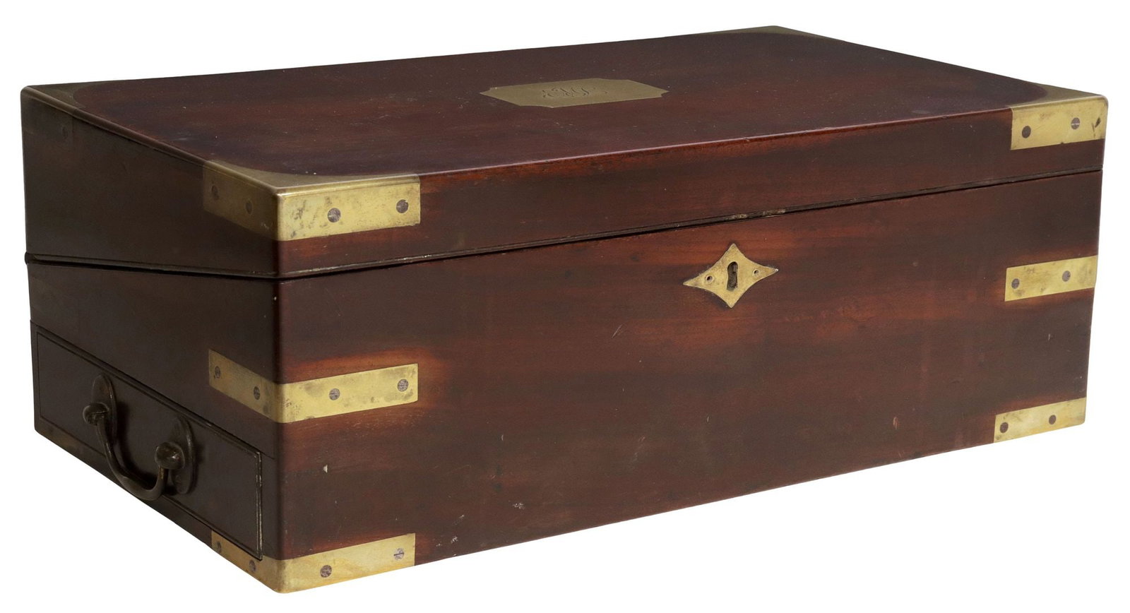 ENGLISH REGENCY PERIOD MAHOGANY WRITING SLOPE / TRAVEL DESK (1 of 9)