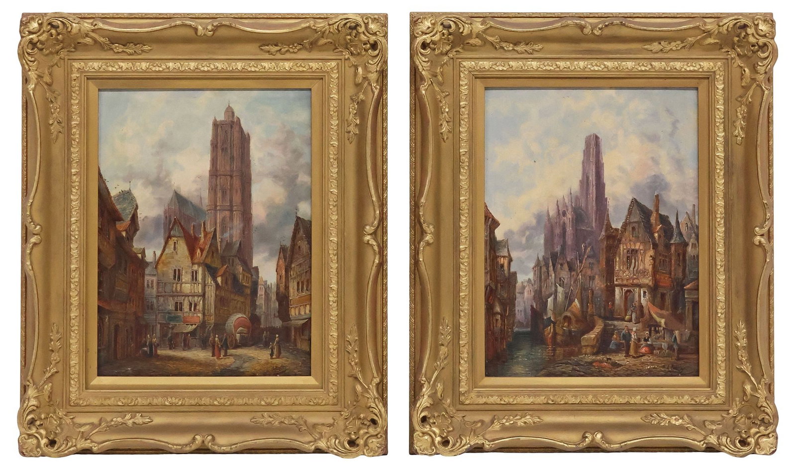 (2) ALFRED BENTLEY (ENGLISH, D.1923) OIL PAINTINGS, FRENCH CITYSCAPES (1 of 8)