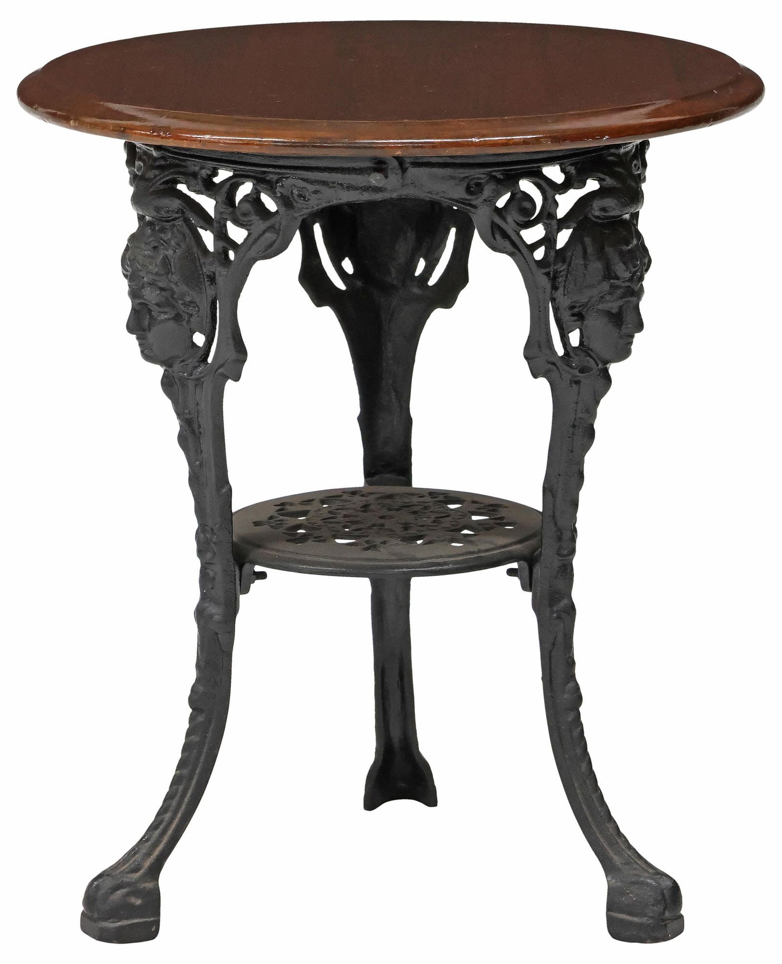 ENGLISH MAHOGANY & CAST IRON PUB TABLE (1 of 4)