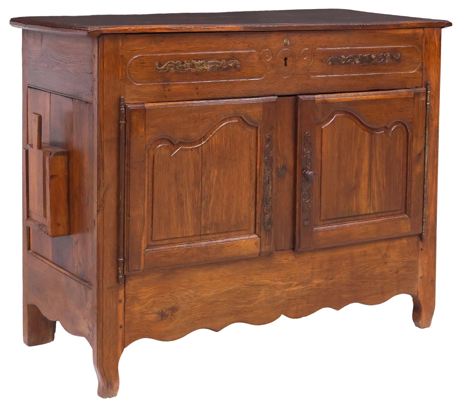 FRENCH PROVINCIAL LOUIS XV STYLE OAK MULE CHEST (1 of 8)