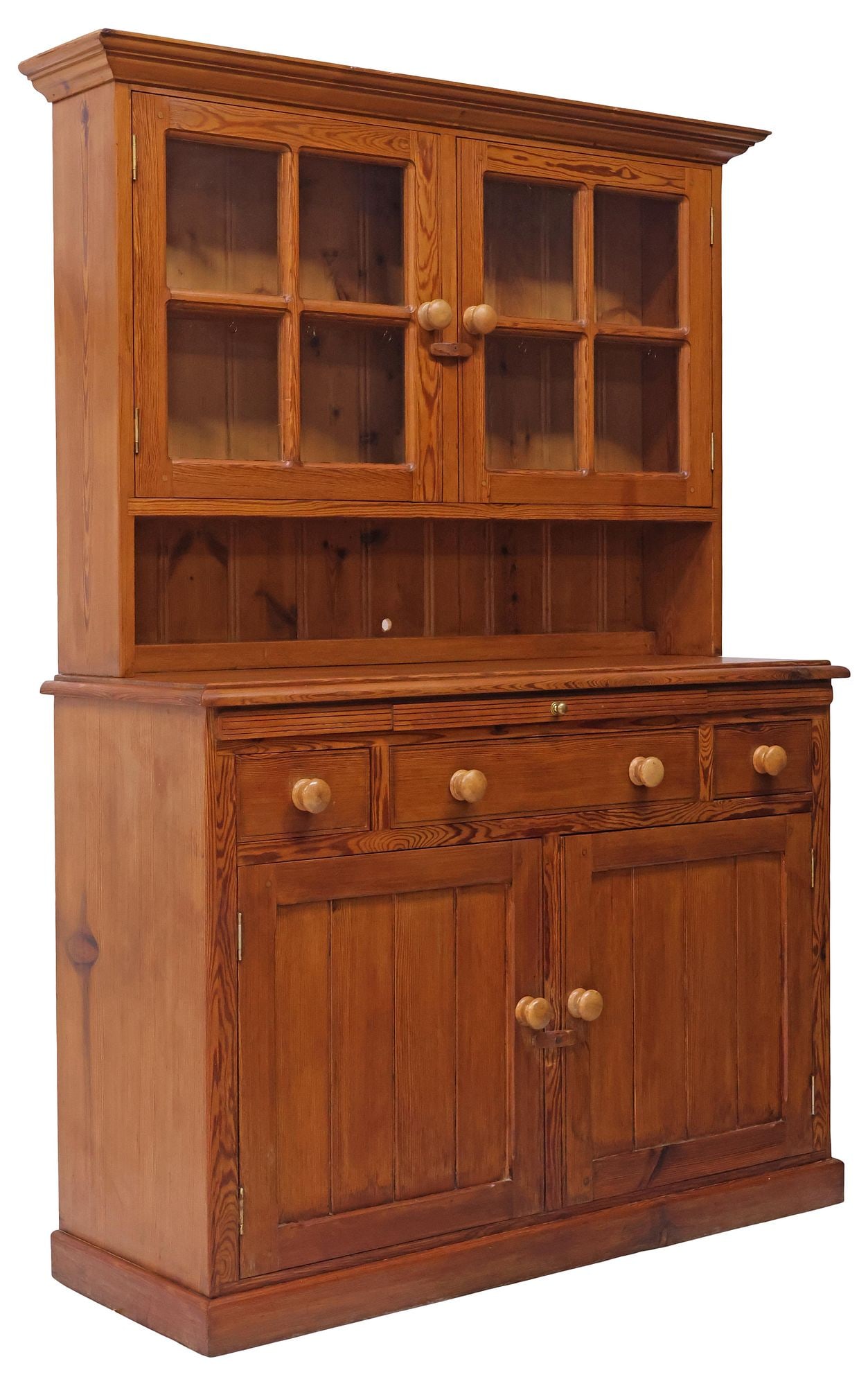 ENGLISH VICTORIAN PINE KITCHEN DRESSER & GLAZED RACK (1 of 6)