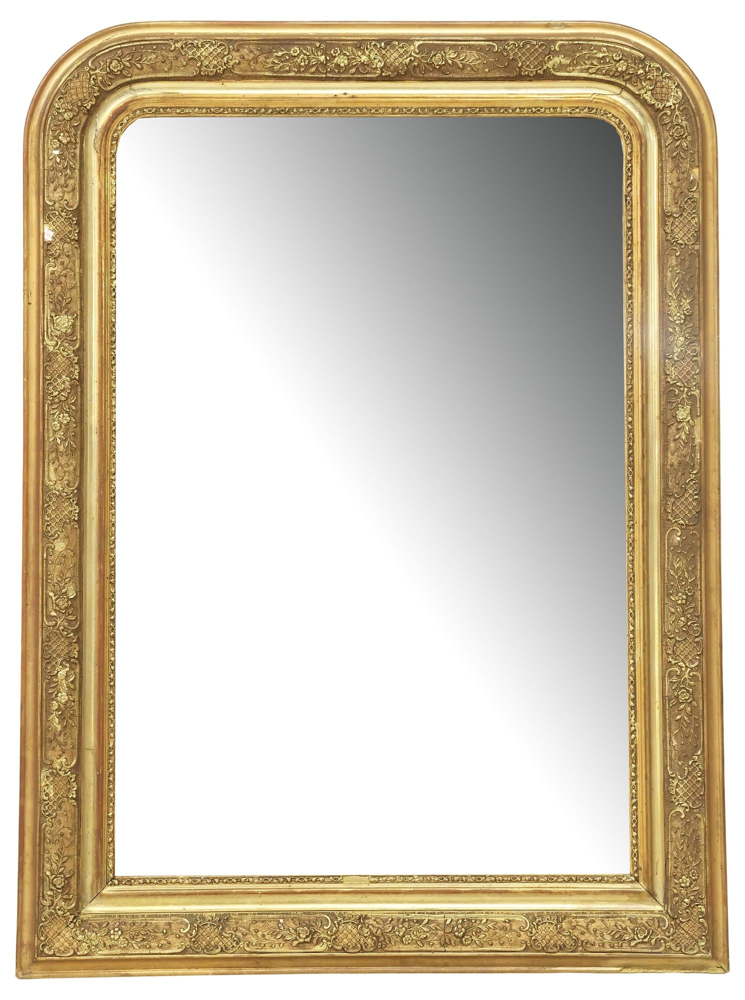FRENCH LOUIS PHILIPPE PERIOD MOLDED GILTWOOD WALL MIRROR (1 of 3)