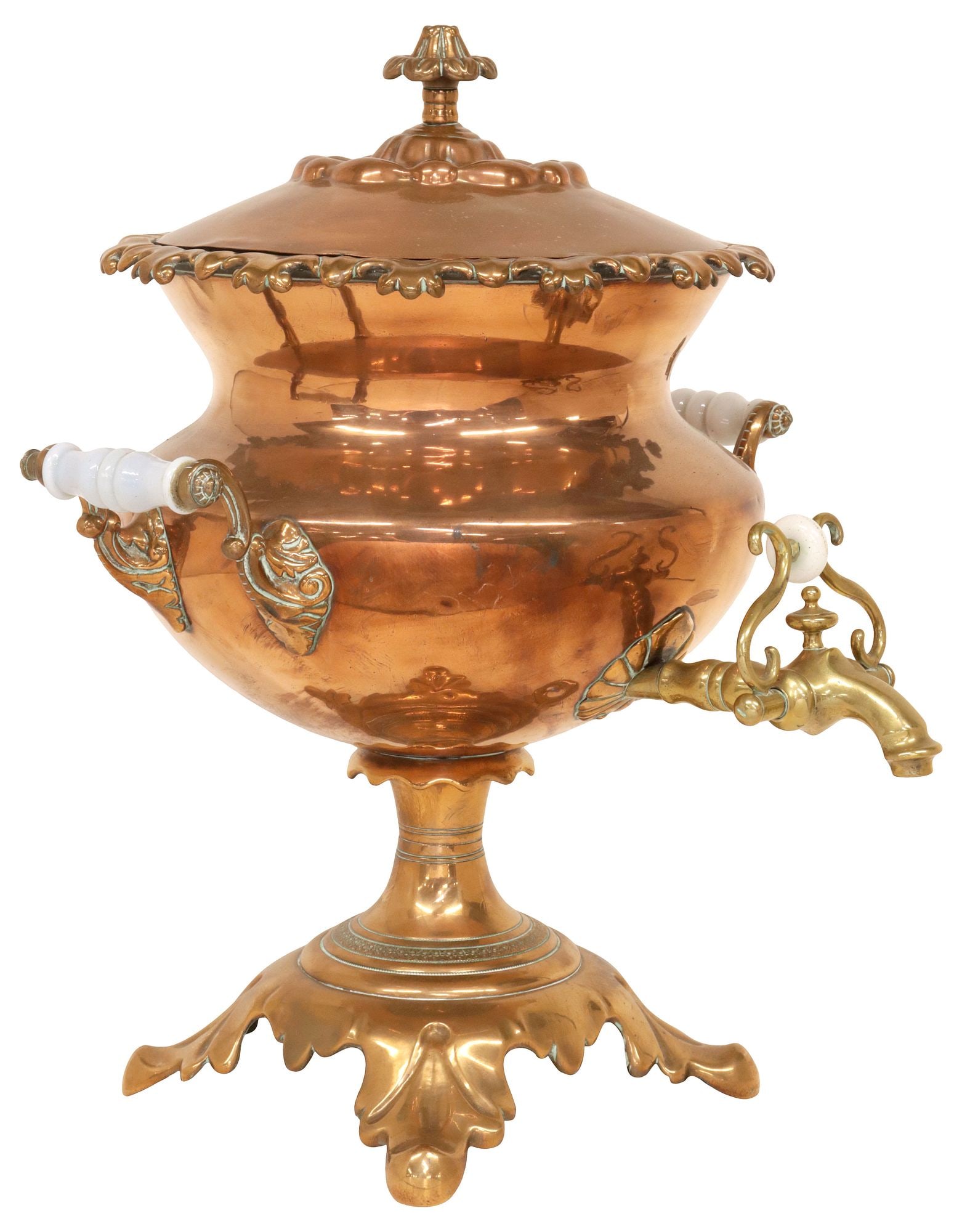 ENGLISH VICTORIAN COPPER & BRASS SAMOVAR / HOT WATER URN (1 of 6)