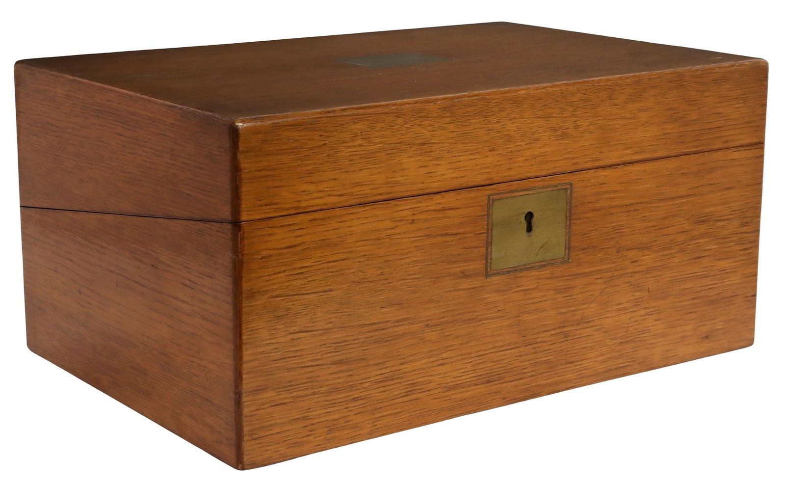 ENGLISH OAK WRITING SLOPE / TRAVEL BOX W/ FITTED INTERIOR (1 of 7)