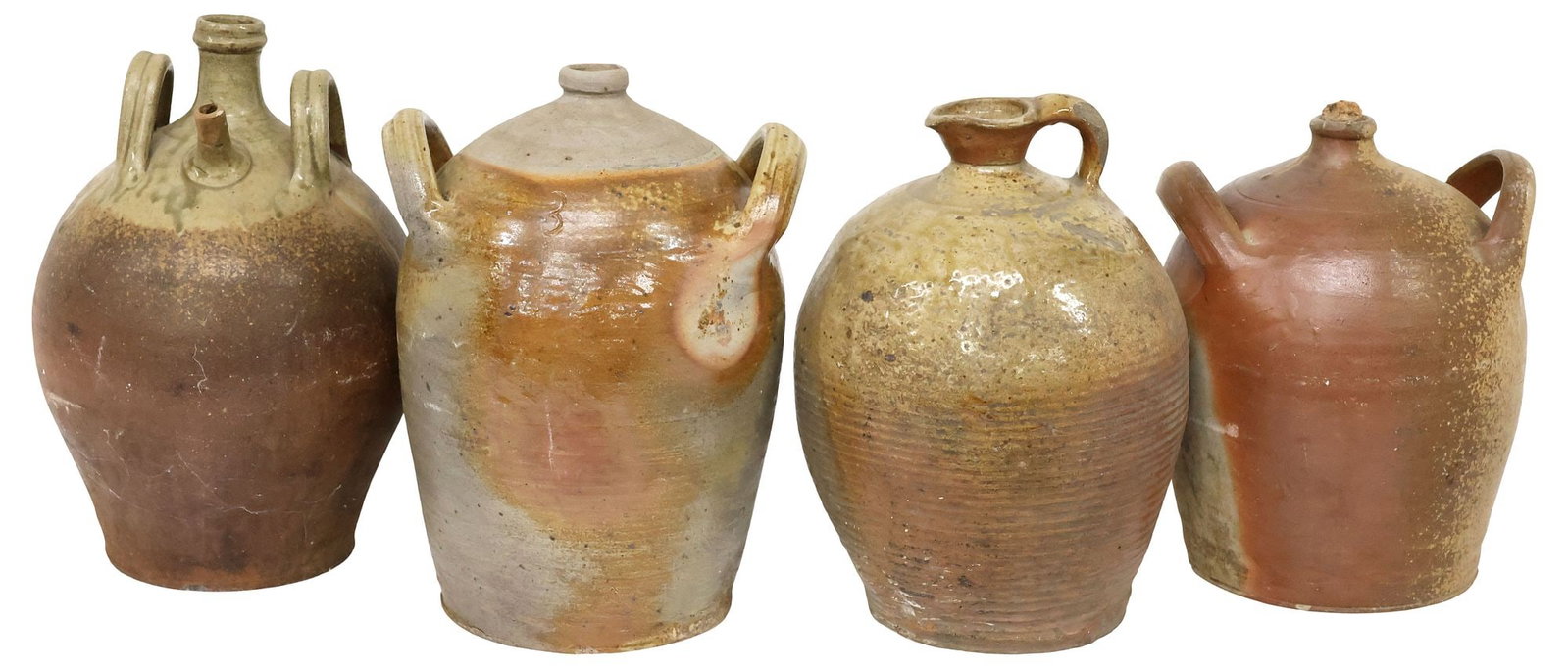 (4) FRENCH PROVINCIAL STONEWARE VESSELS, OIL JUGS & PITCHER (1 of 3)