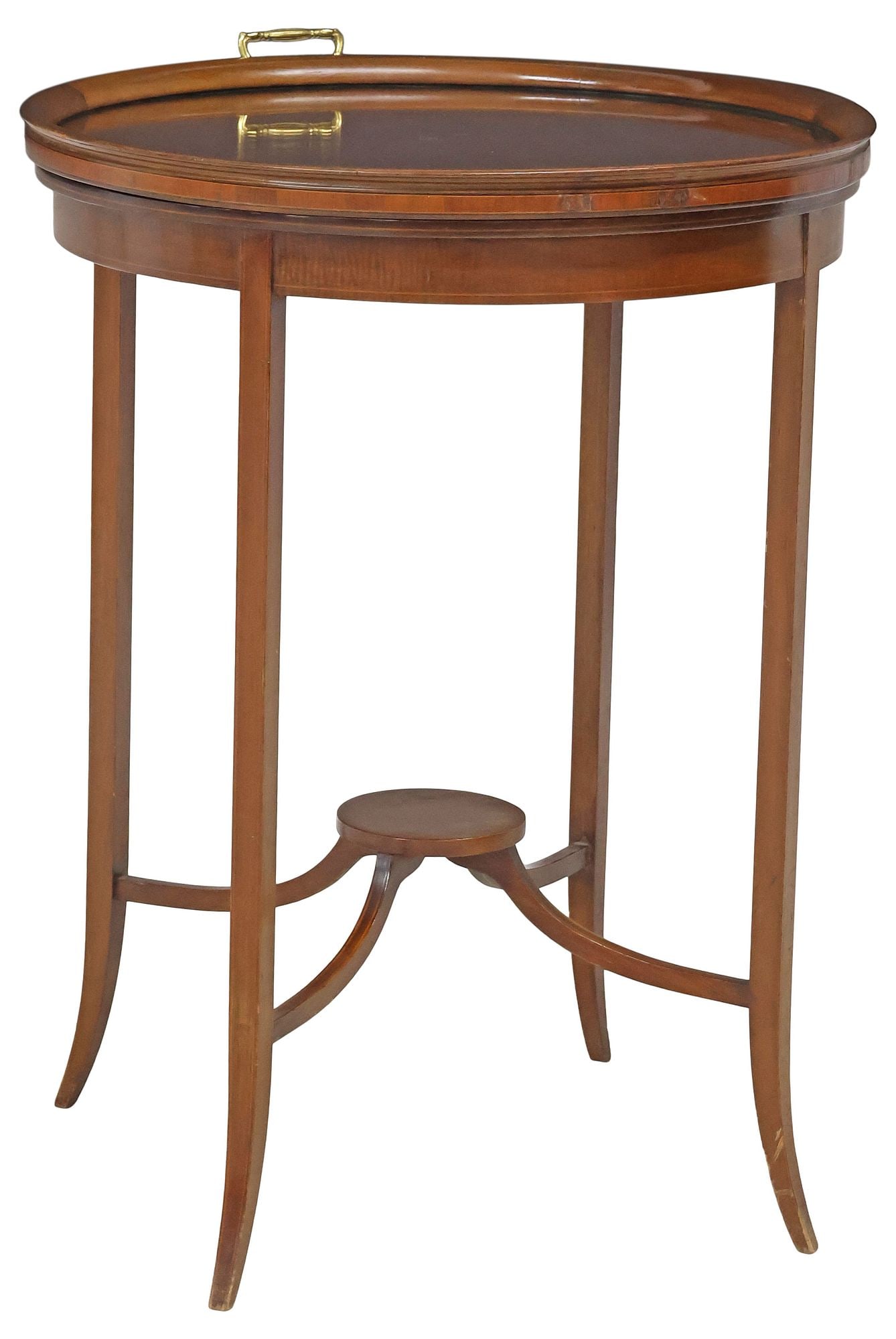 ENGLISH EDWARDIAN MAHOGANY TRAY-TOP SIDE TABLE (1 of 6)